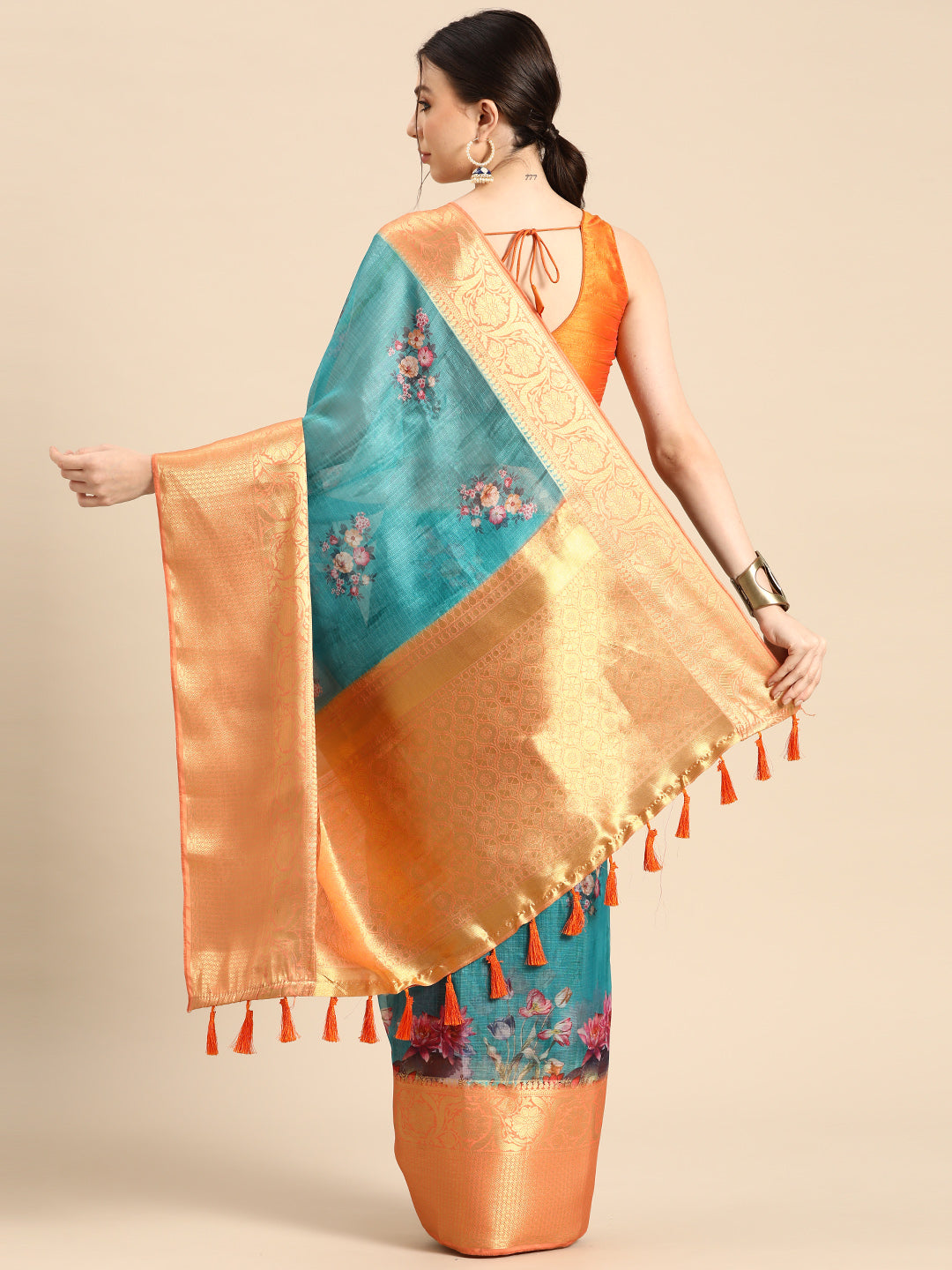 Women's Pichwai Muga Silk Digital Print Saree