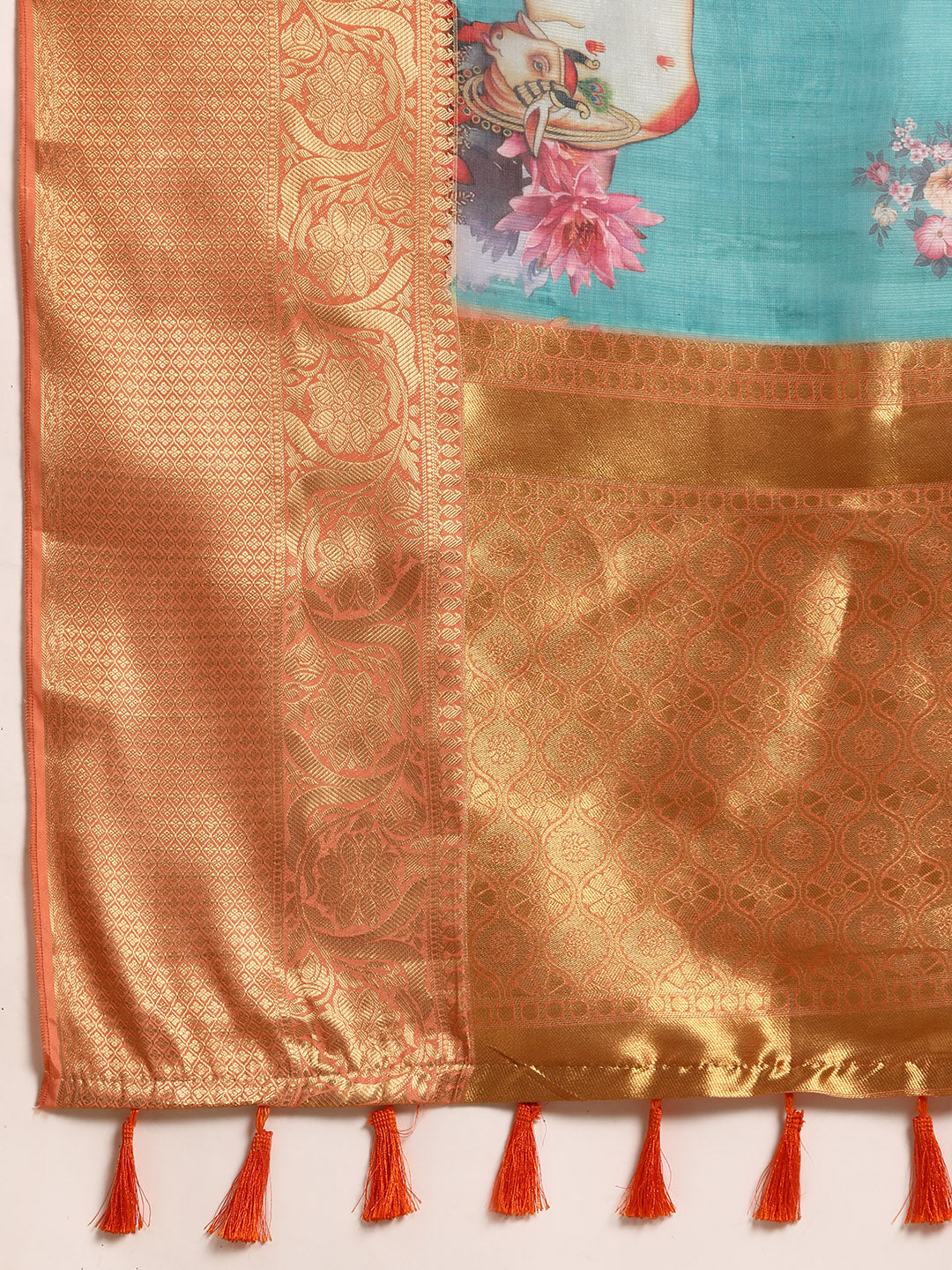 Women's Pichwai Muga Silk Digital Print Saree