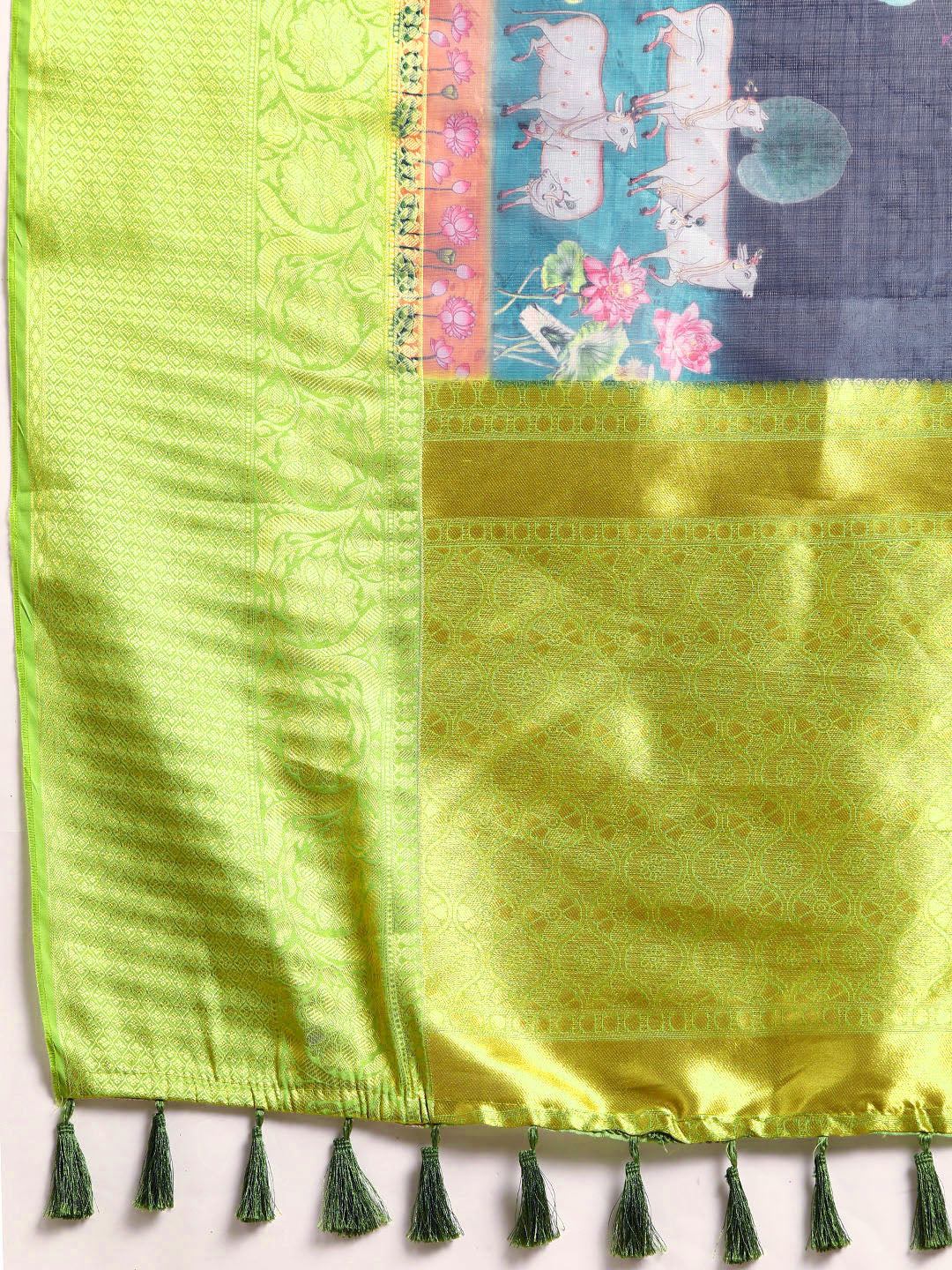 Women's Pichwai Muga Silk Digital Print Saree