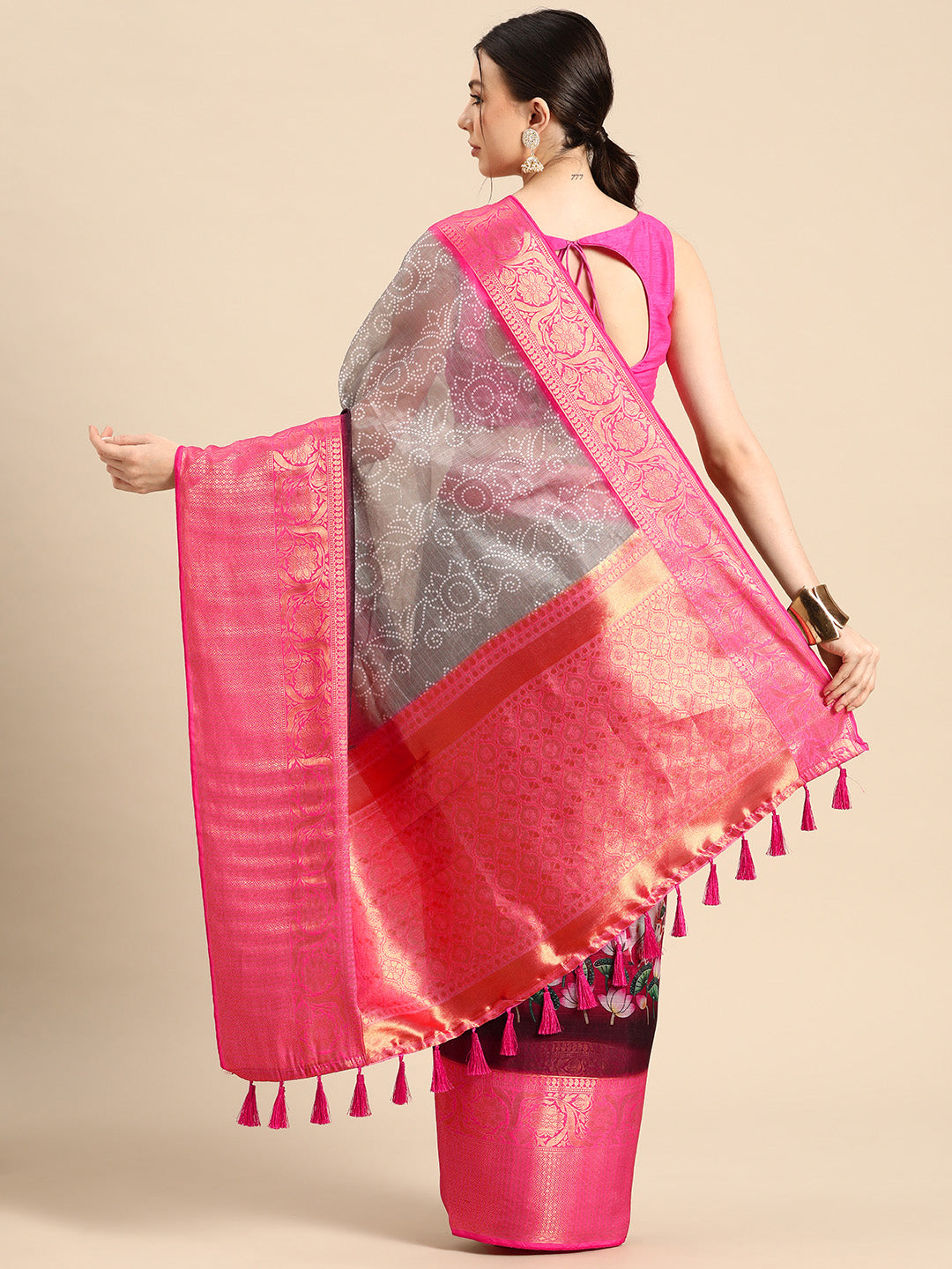 Women's Pichwai Muga Silk Digital Print Saree