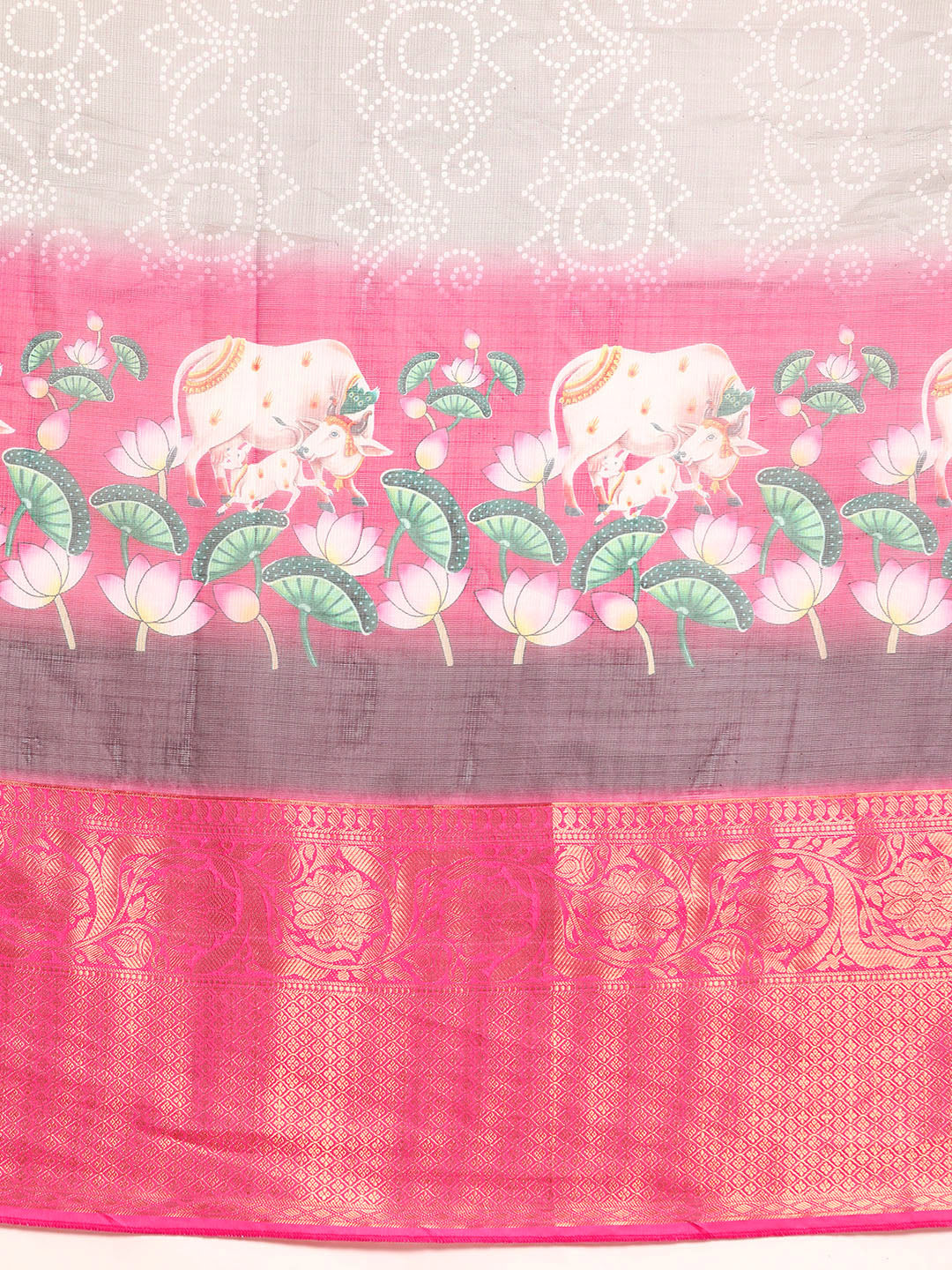 Women's Pichwai Muga Silk Digital Print Saree
