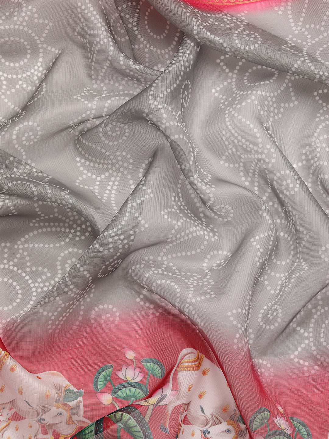 Women's Pichwai Muga Silk Digital Print Saree