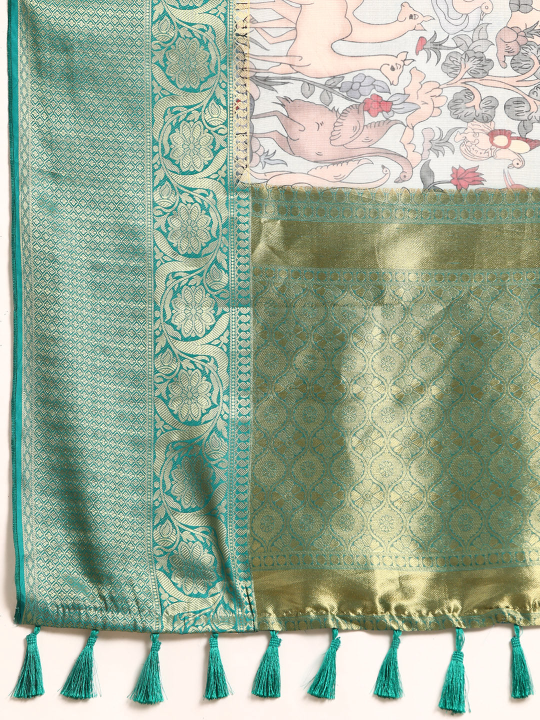 Women's Pichwai Muga Silk Digital Print Saree