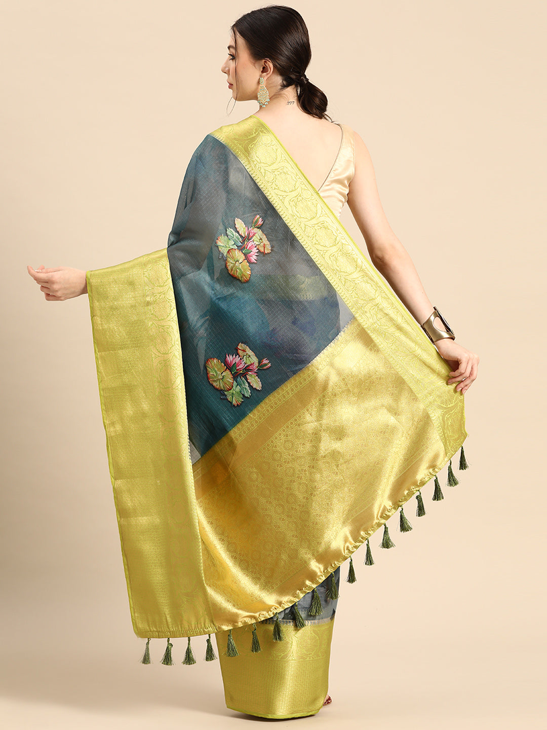 Women's Pichwai Muga Silk Digital Print Saree
