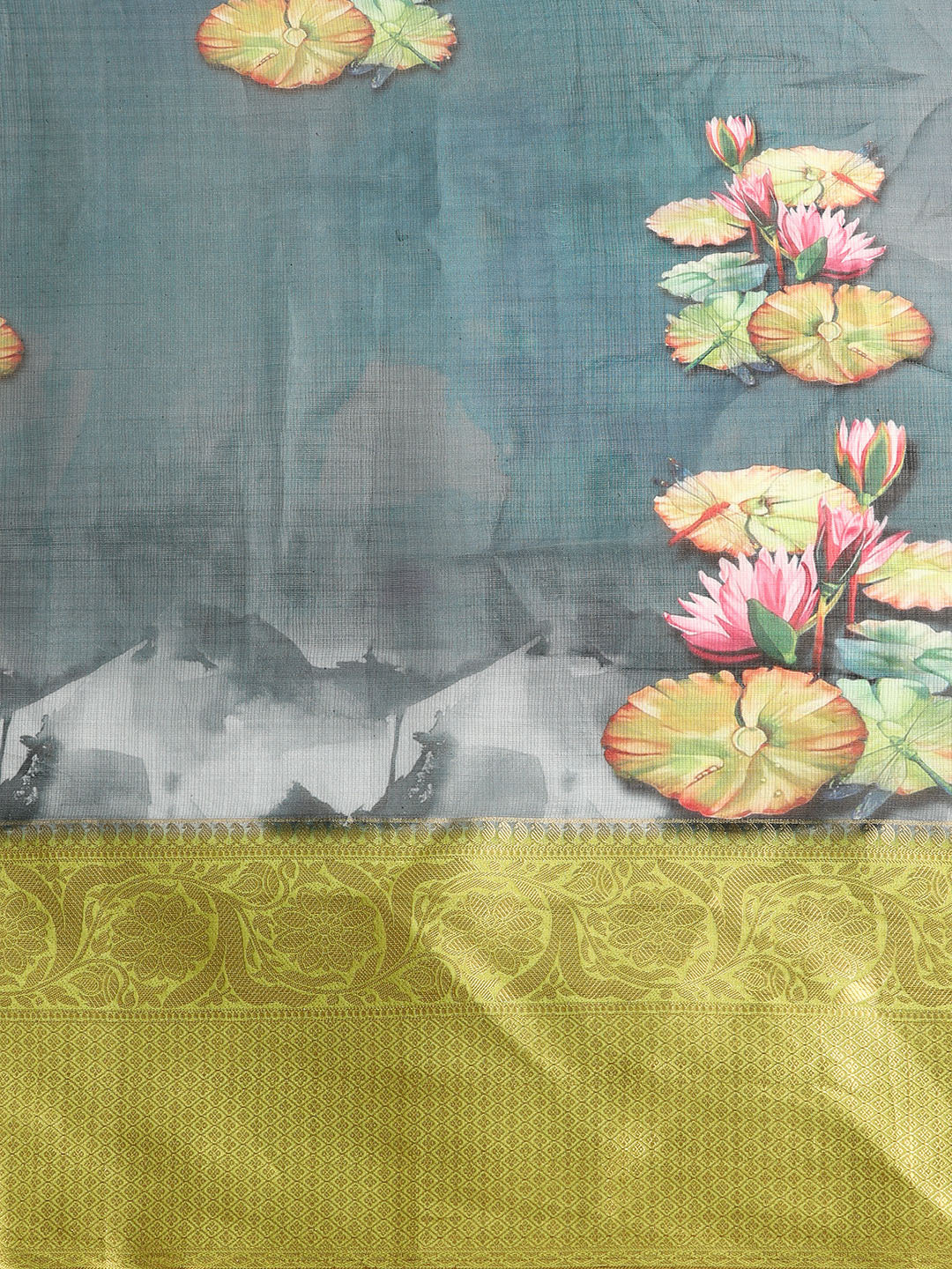 Women's Pichwai Muga Silk Digital Print Saree