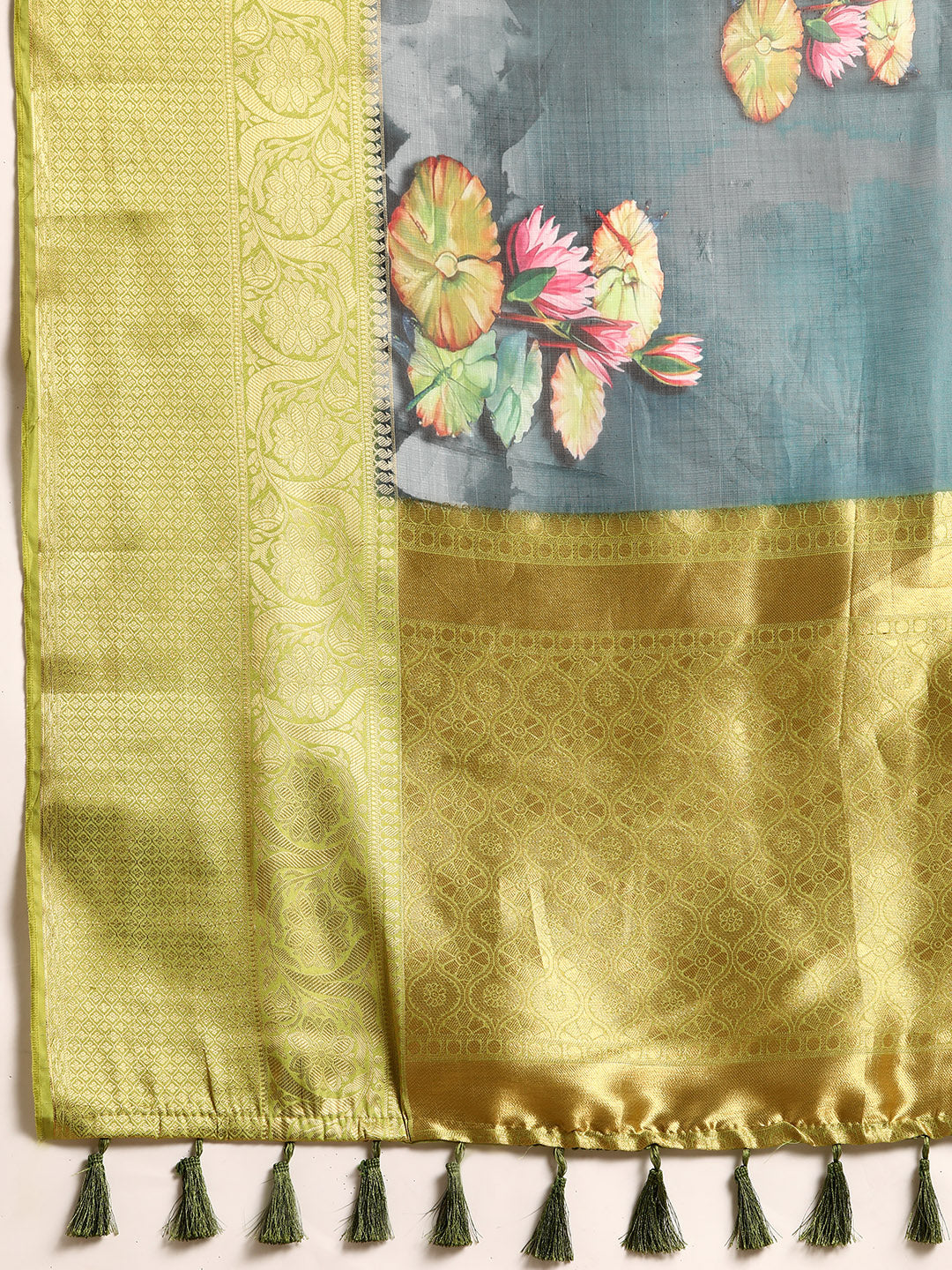 Women's Pichwai Muga Silk Digital Print Saree