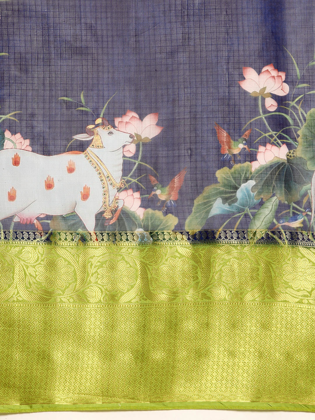 Women's Pichwai Muga Silk Digital Print Saree