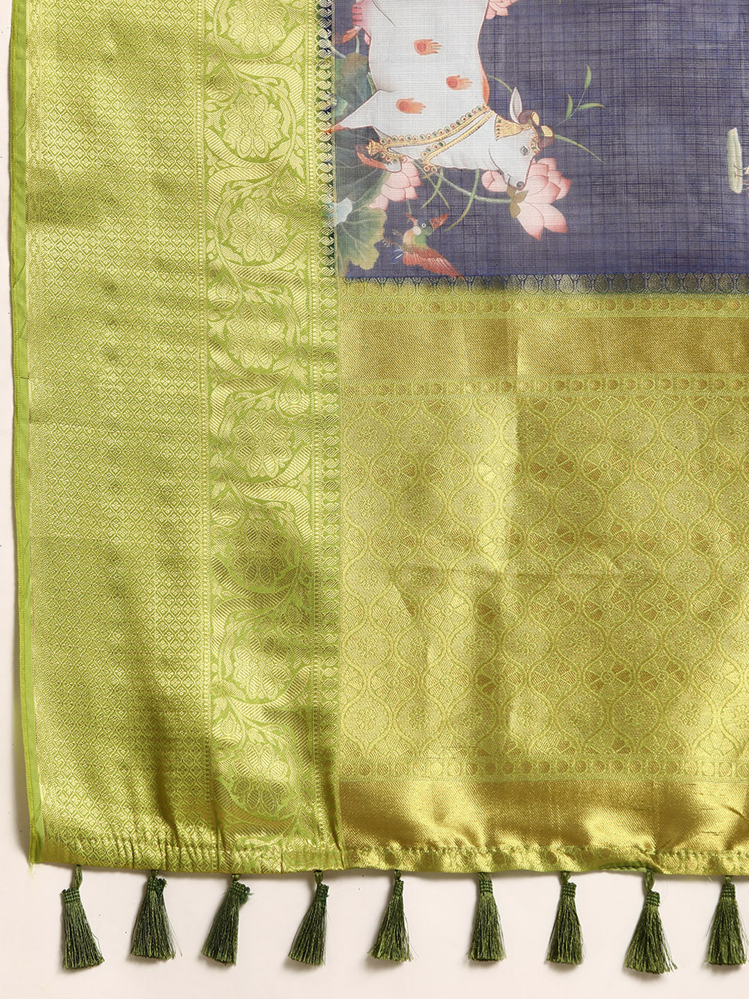 Women's Pichwai Muga Silk Digital Print Saree