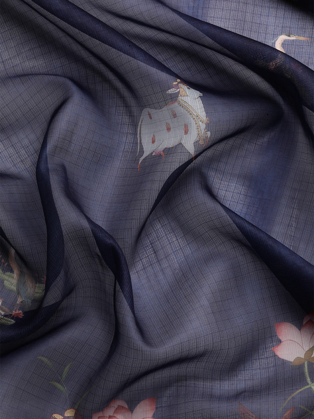 Women's Pichwai Muga Silk Digital Print Saree