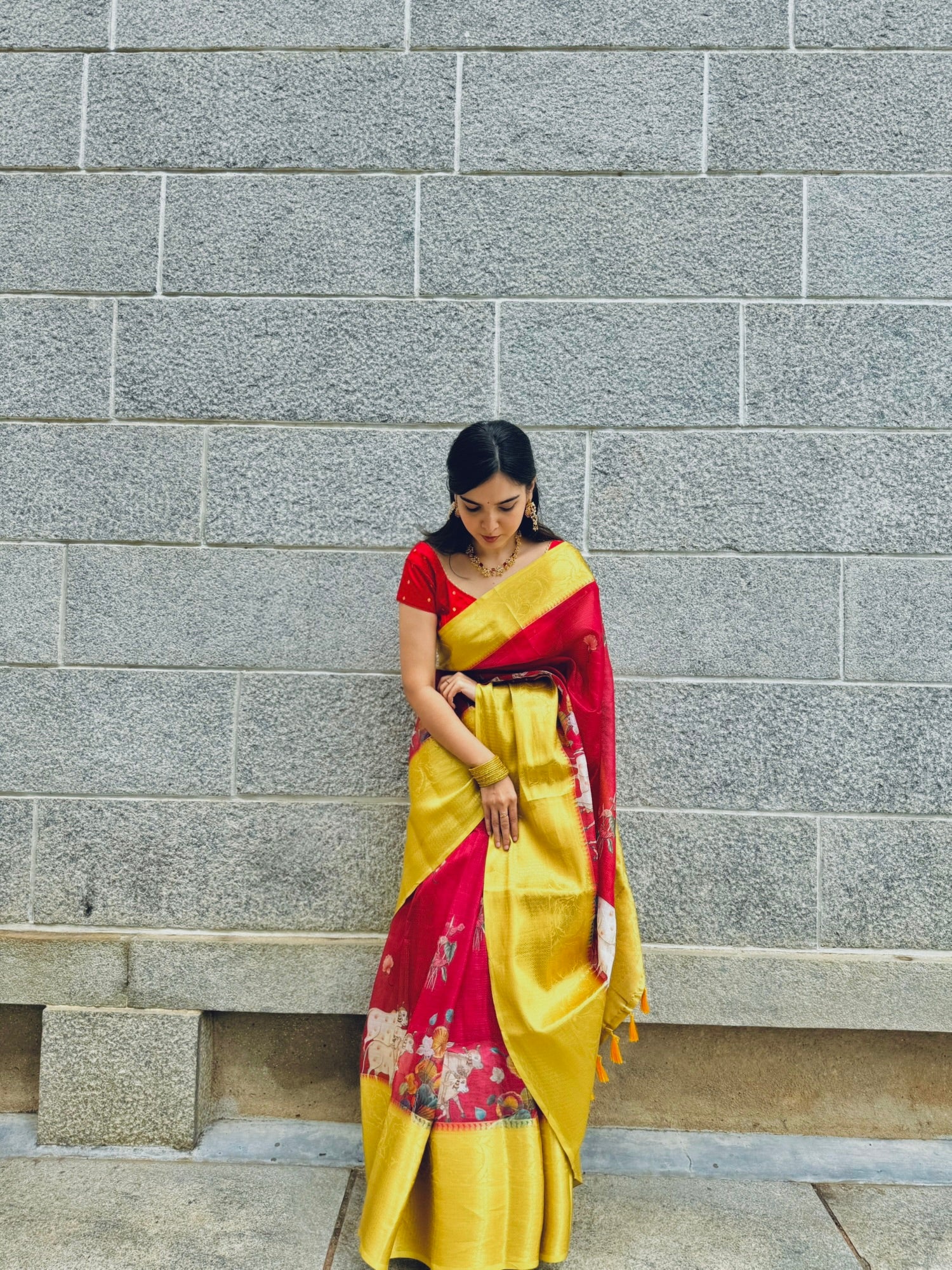 Women's Pichwai Muga Silk Digital Print Saree
