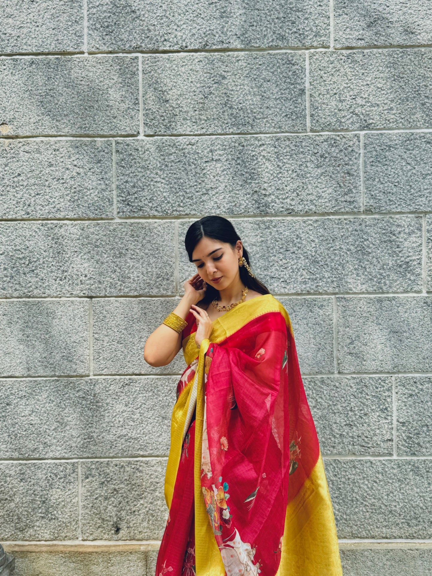 Women's Pichwai Muga Silk Digital Print Saree
