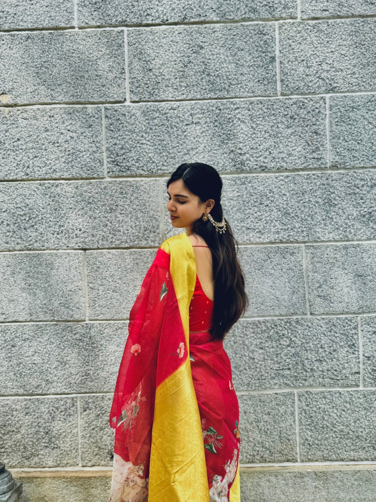 Women's Pichwai Muga Silk Digital Print Saree