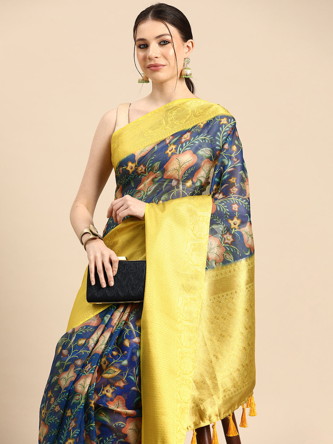 Women's Pichwai Muga Silk Digital Print Saree