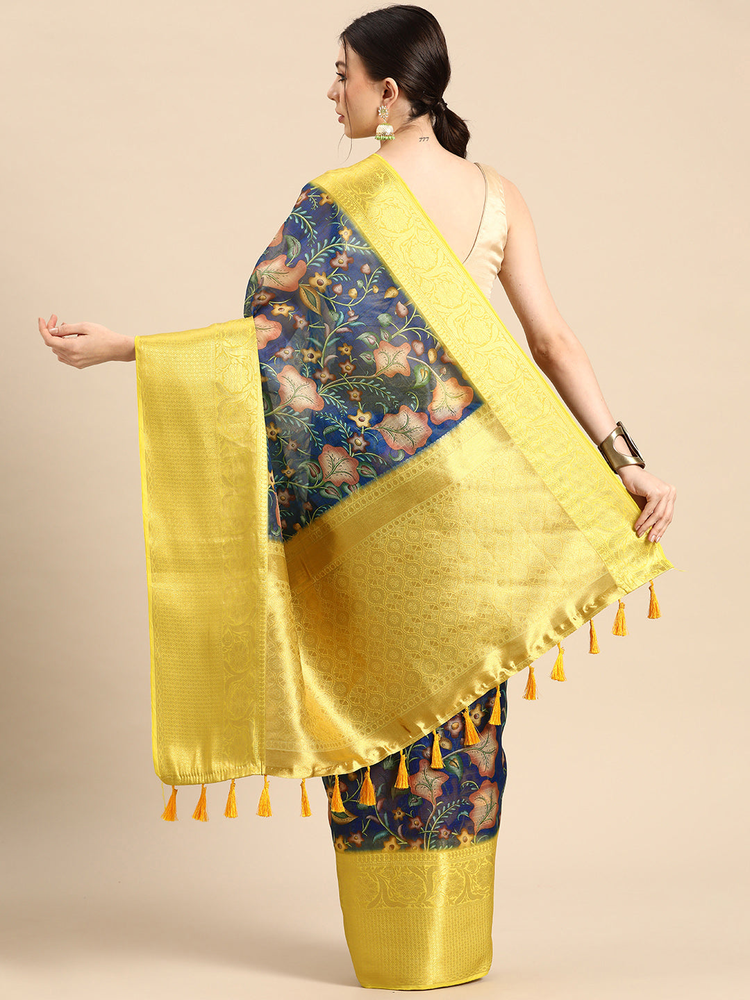 Women's Pichwai Muga Silk Digital Print Saree