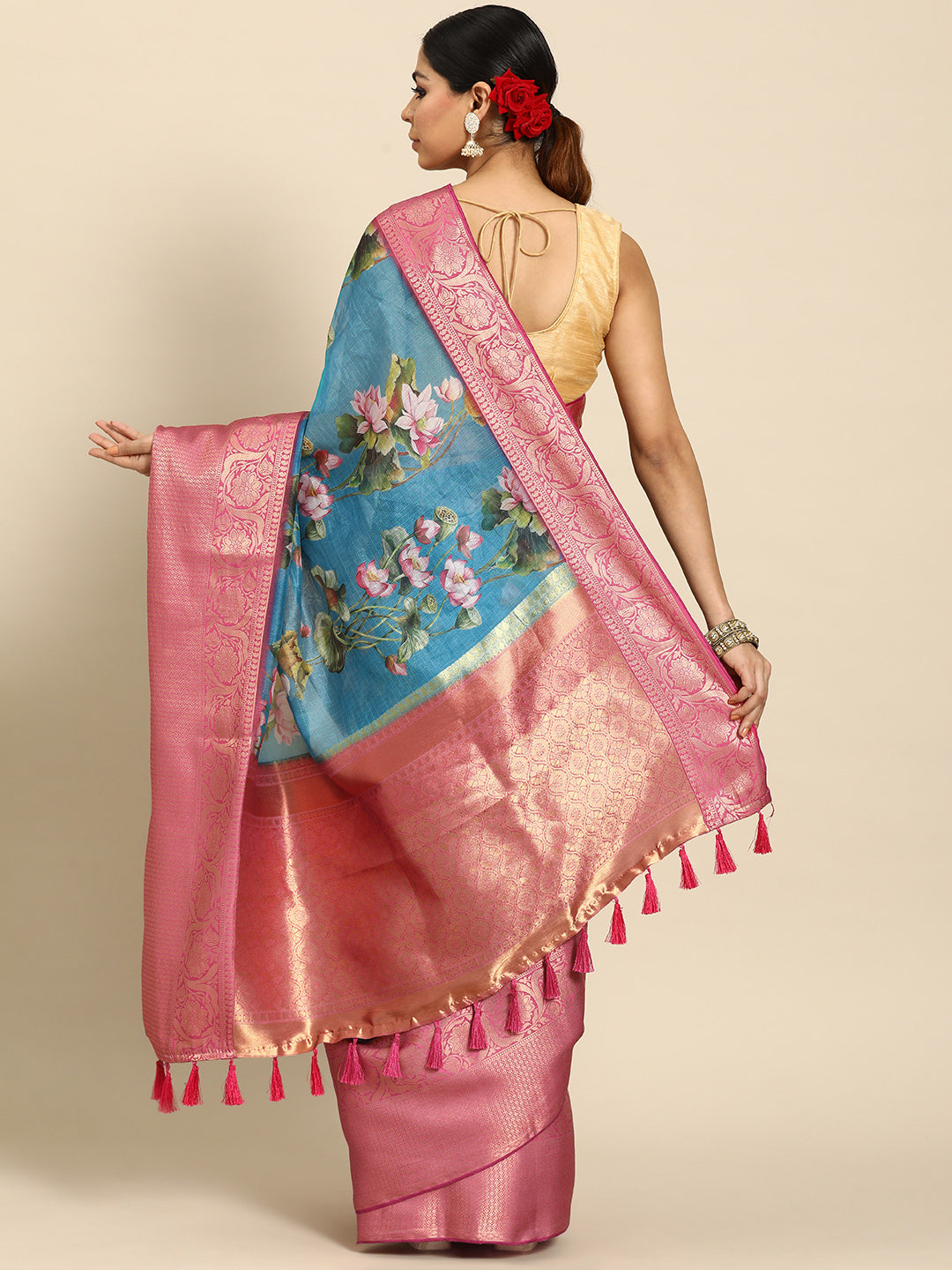 Women's Pichwai Muga Silk Digital Print Saree