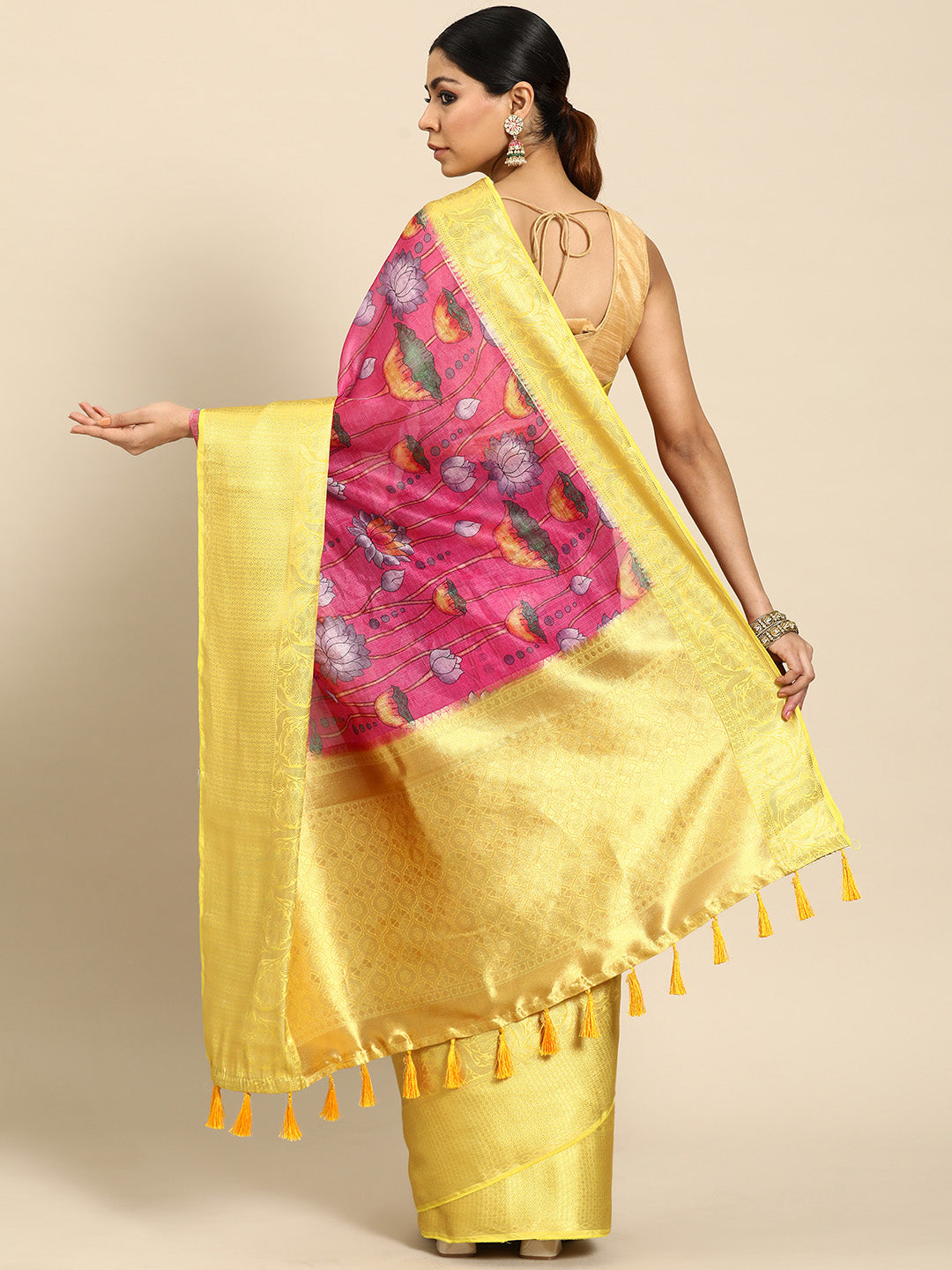 Women's Pichwai Muga Silk Digital Print Saree