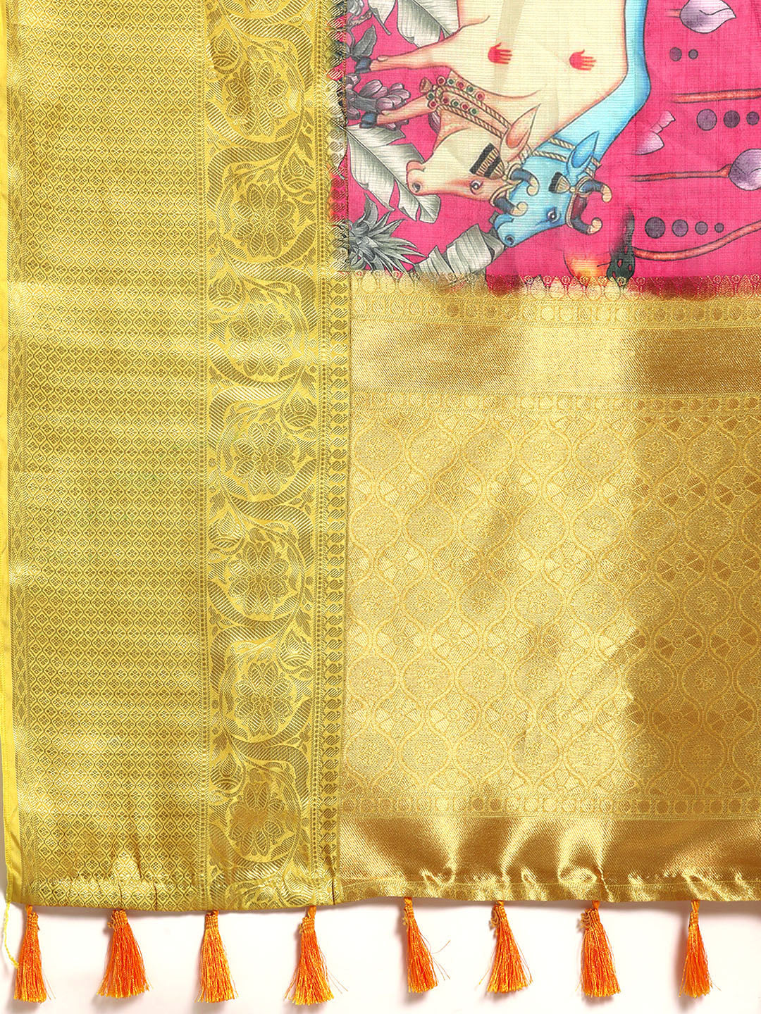 Women's Pichwai Muga Silk Digital Print Saree