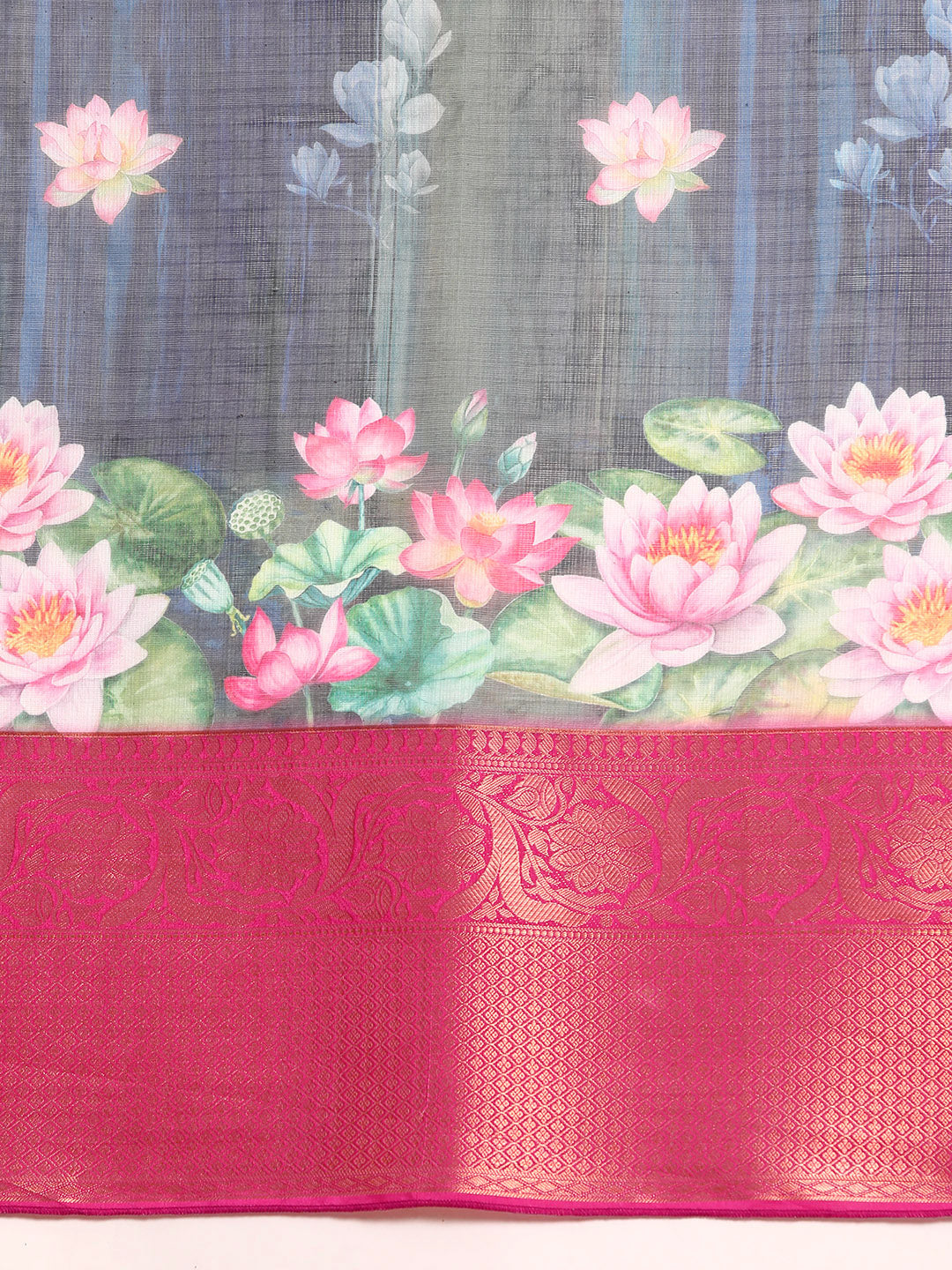 Women's Pichwai Muga Silk Digital Print Saree