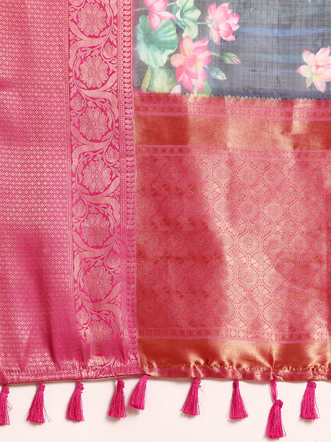 Women's Pichwai Muga Silk Digital Print Saree