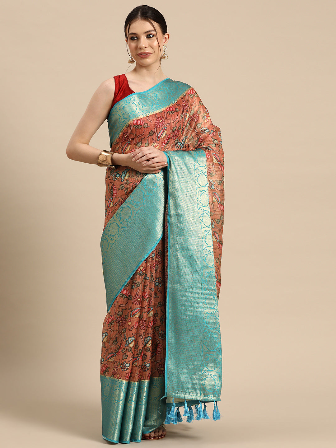 Women's Pichwai Muga Silk Digital Print Saree