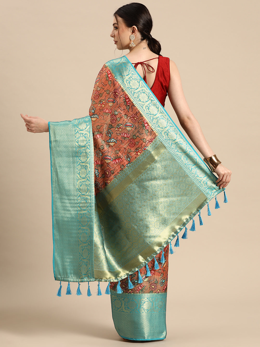 Women's Pichwai Muga Silk Digital Print Saree