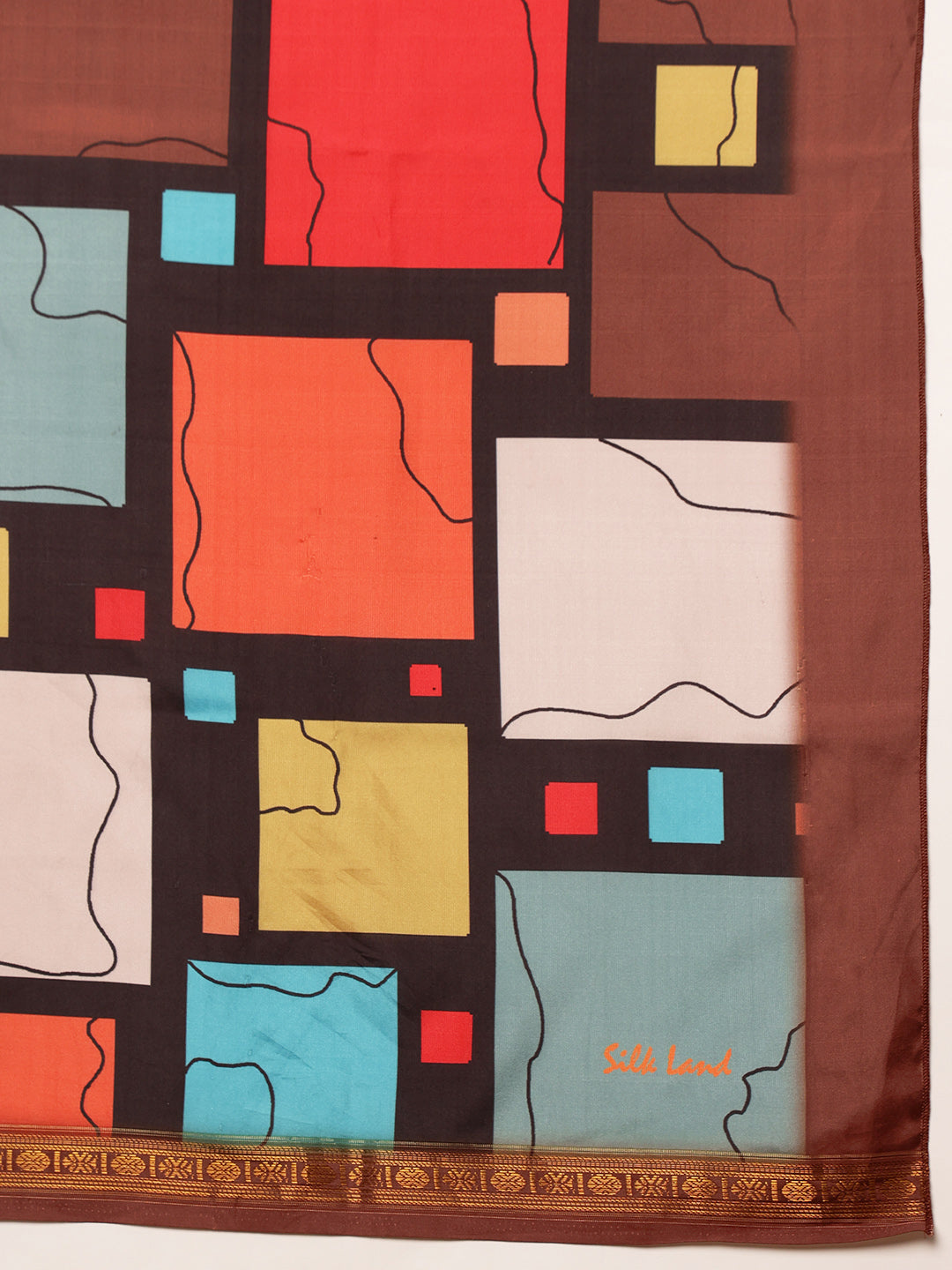 Women's Geometric Printed Silk Scarf