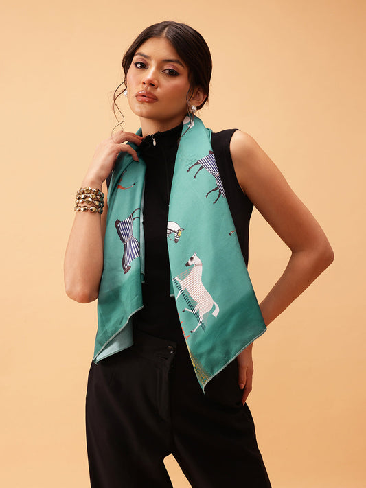 Women's Animal Printed Silk Scarf