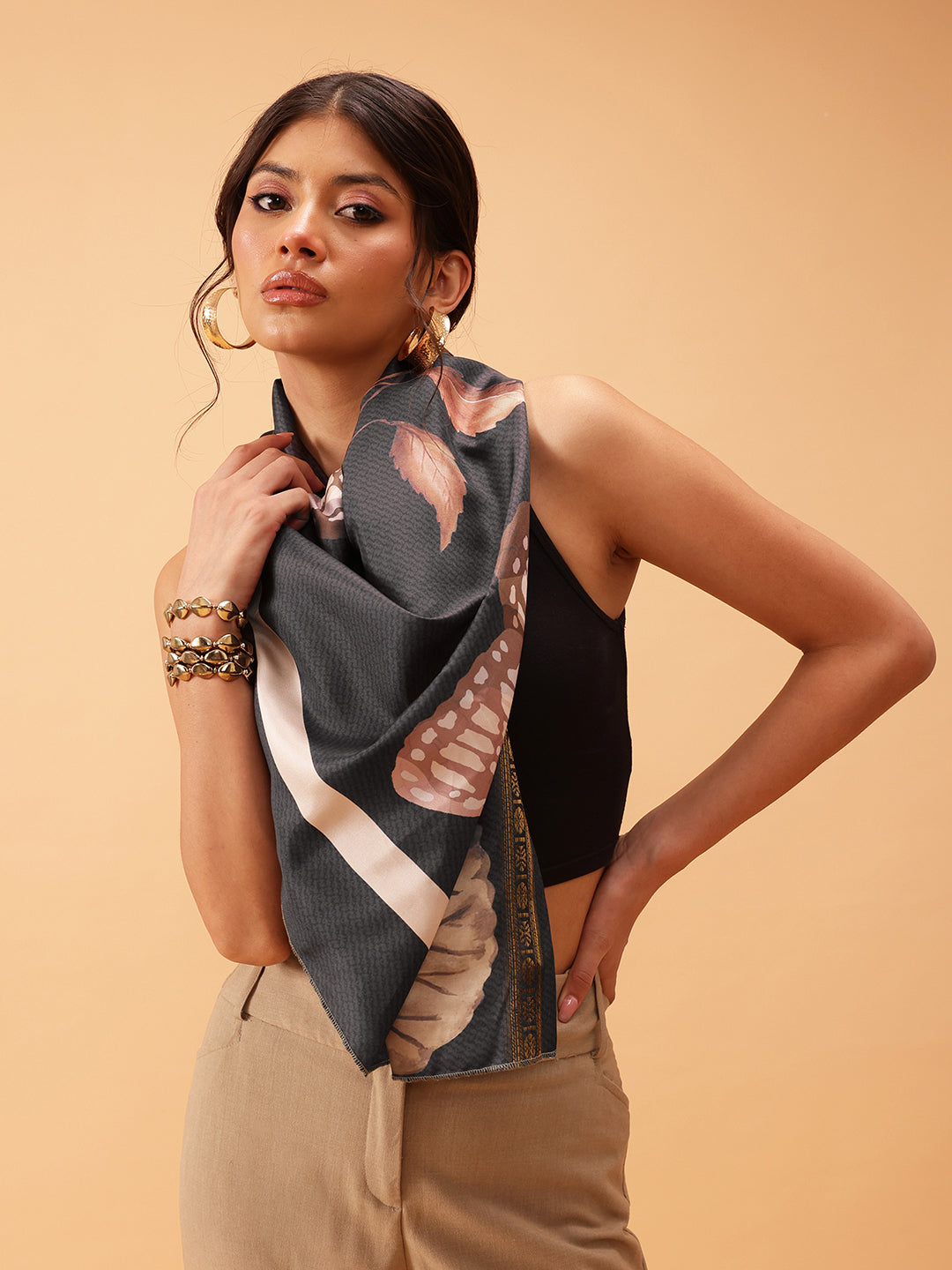 Women's Animal Printed Silk Scarf