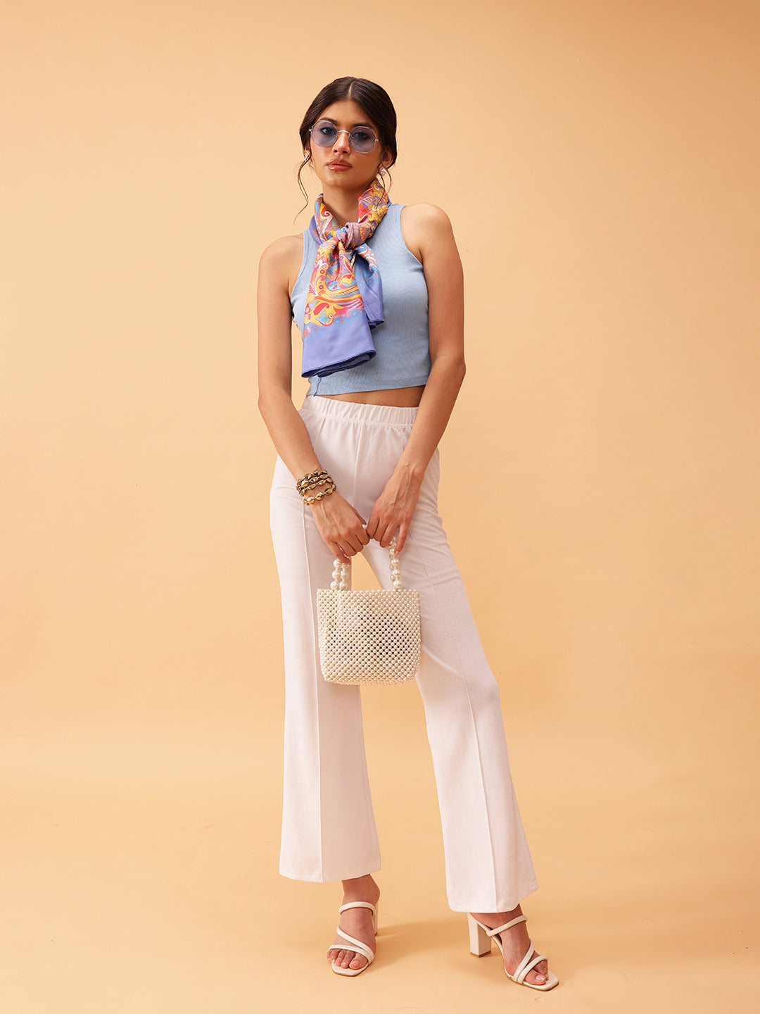 Women's Abstract Printed Silk Scarf