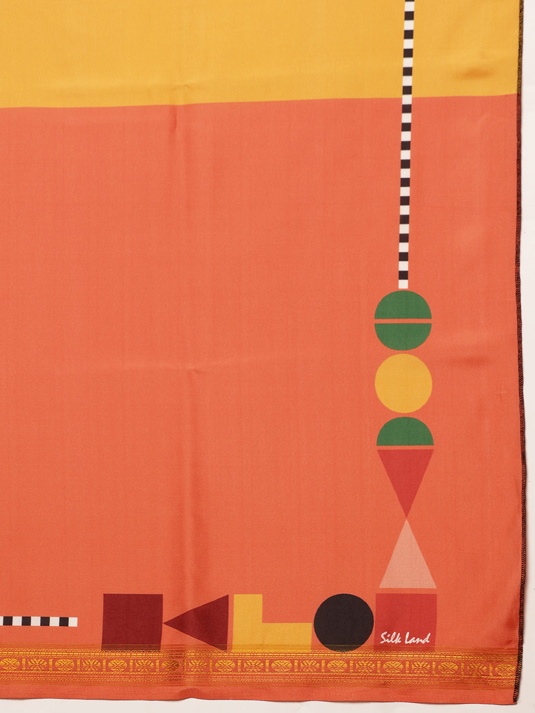 Women's Geometric Printed Silk Scarf