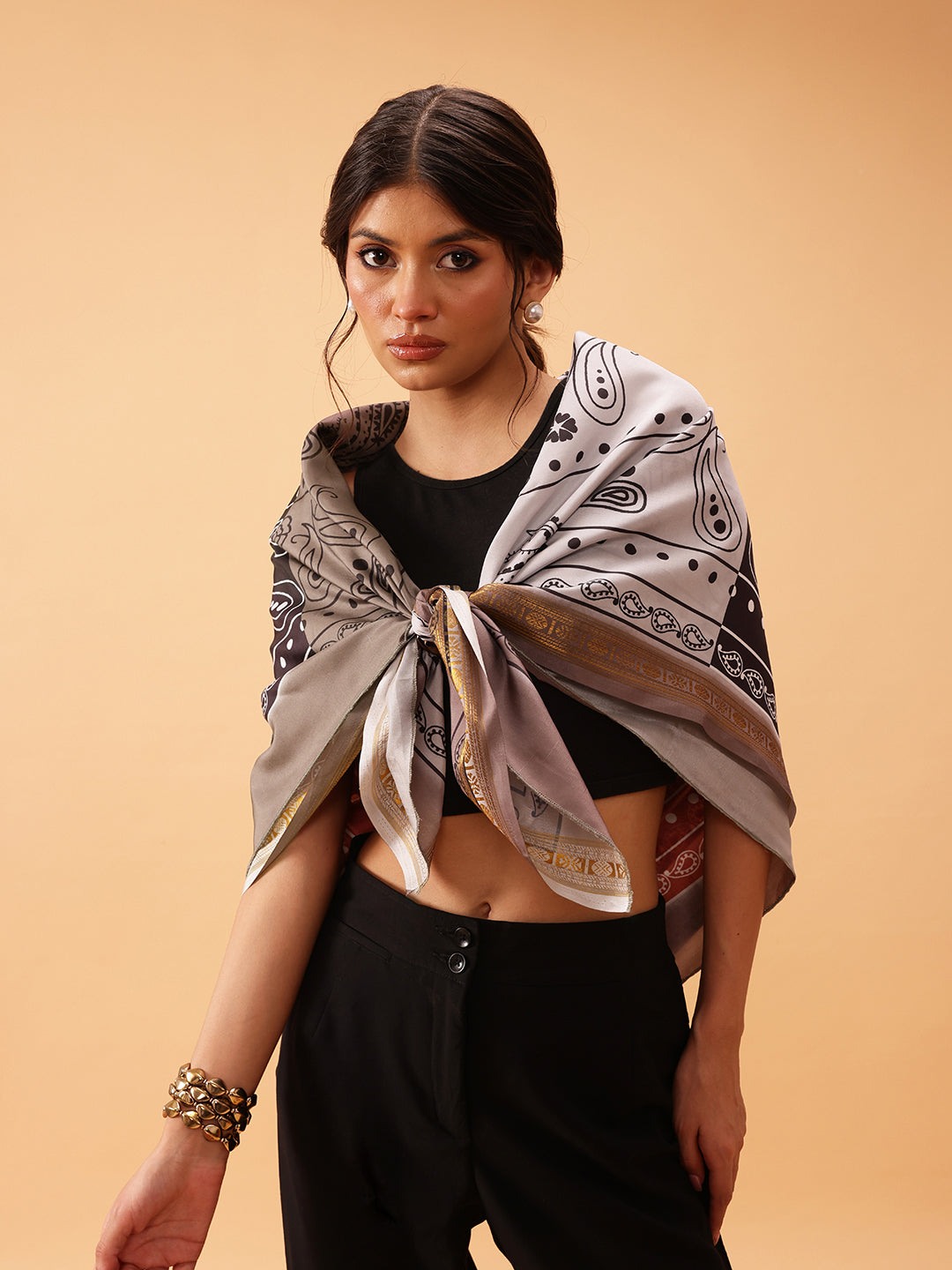 Women's Paisely Printed Silk Scarf