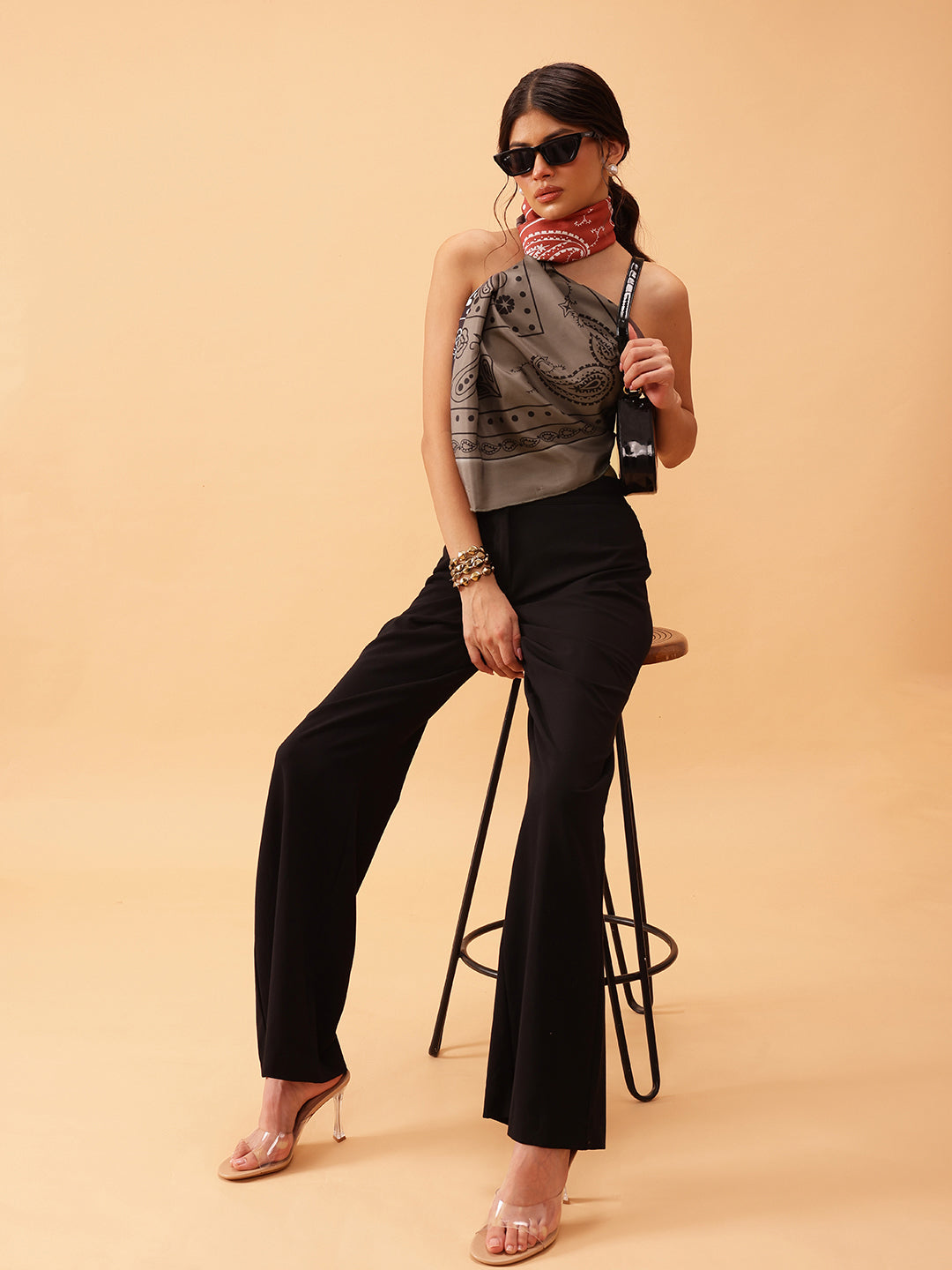 Women's Paisely Printed Silk Scarf