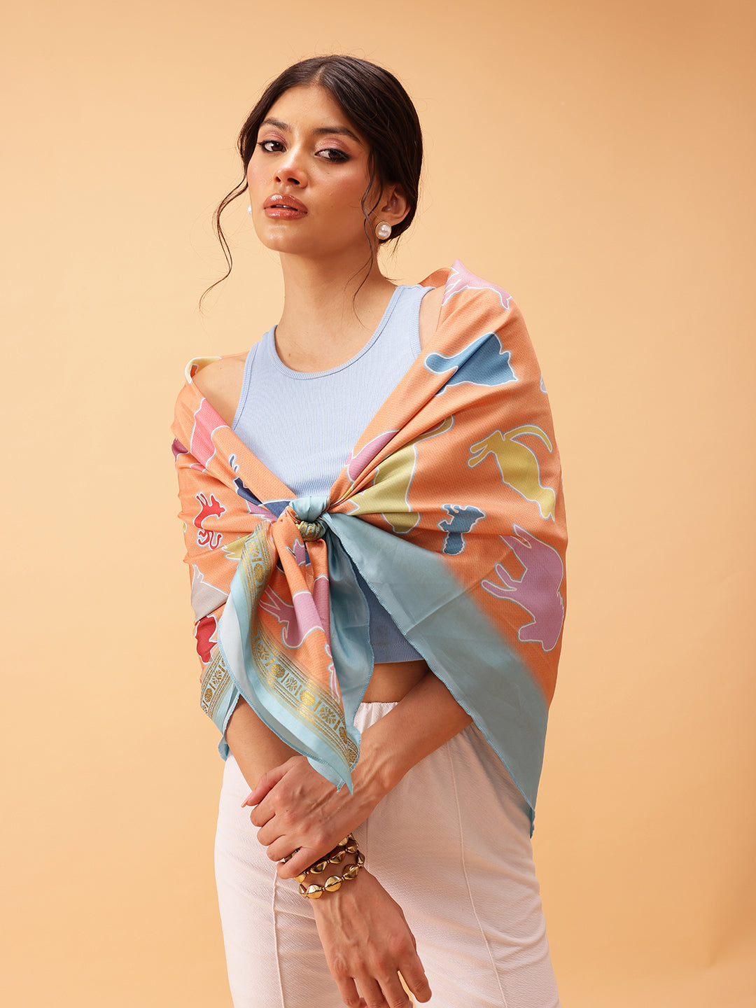 Women's Animal Printed Silk Scarf