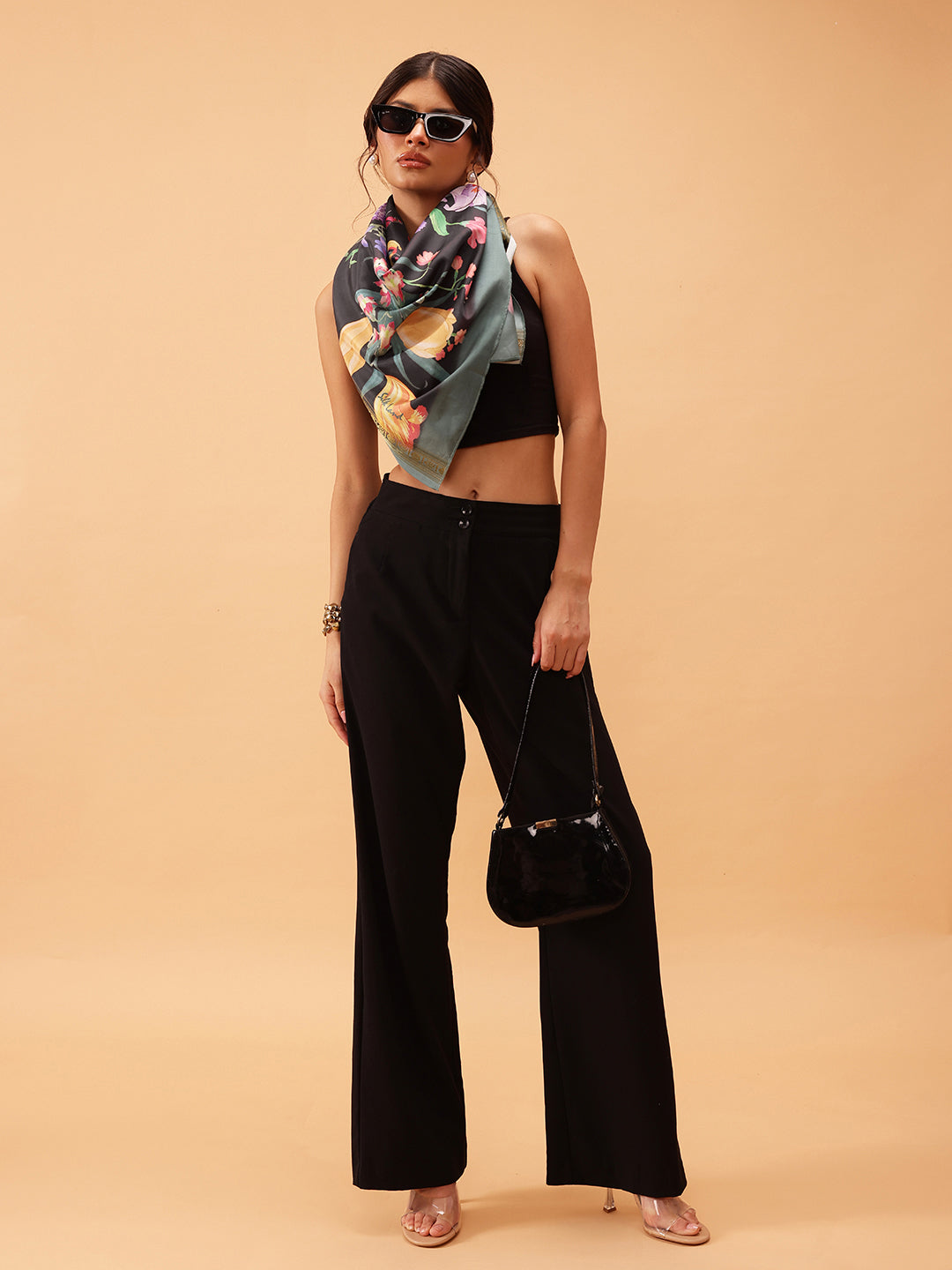 Women's Floral Printed Silk Scarf