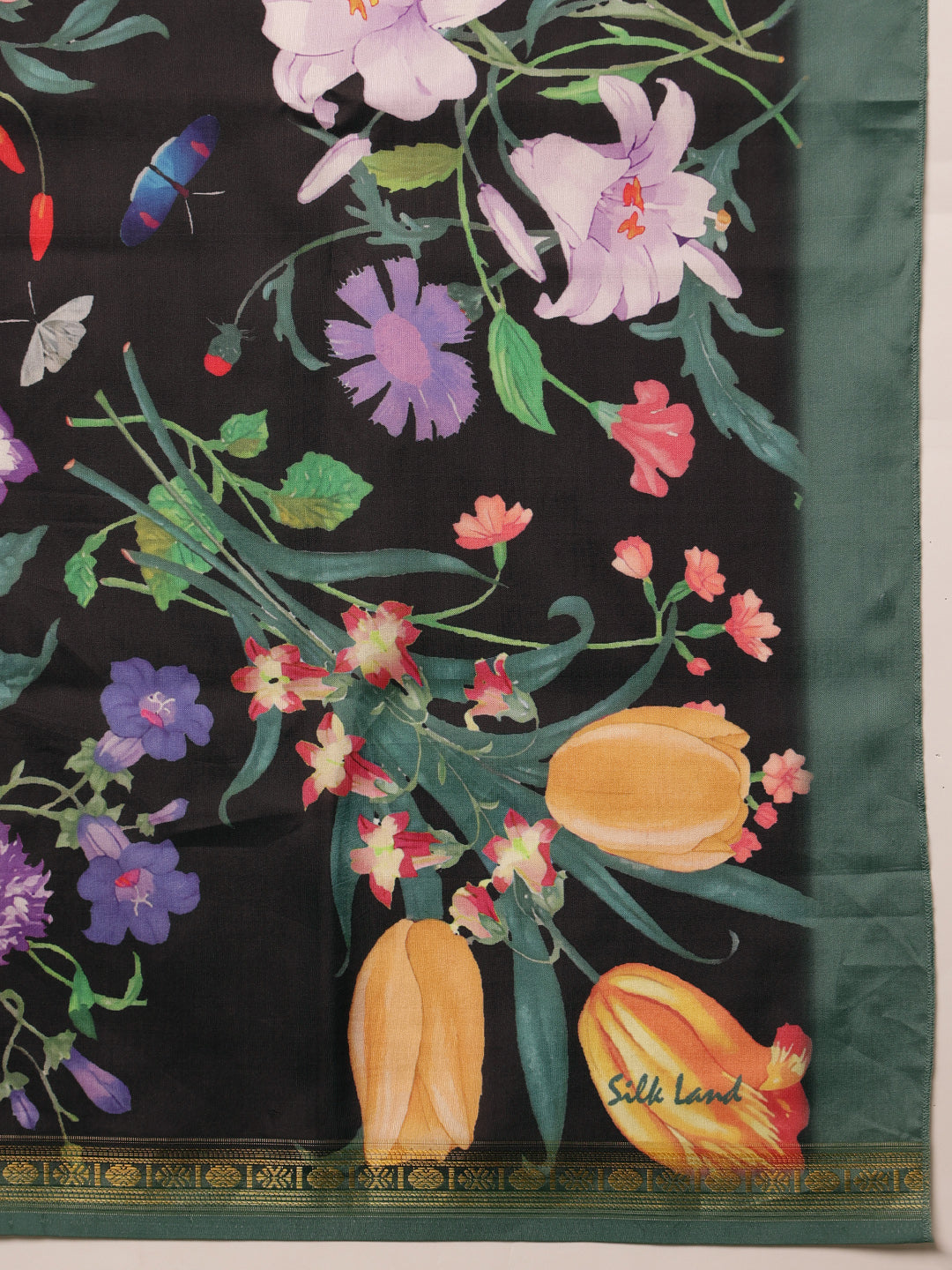Women's Floral Printed Silk Scarf