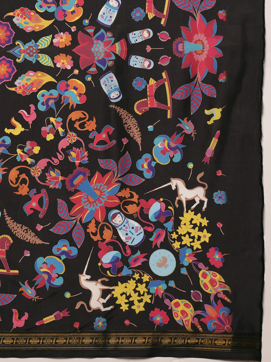 Abstract Printed Silk Scarf