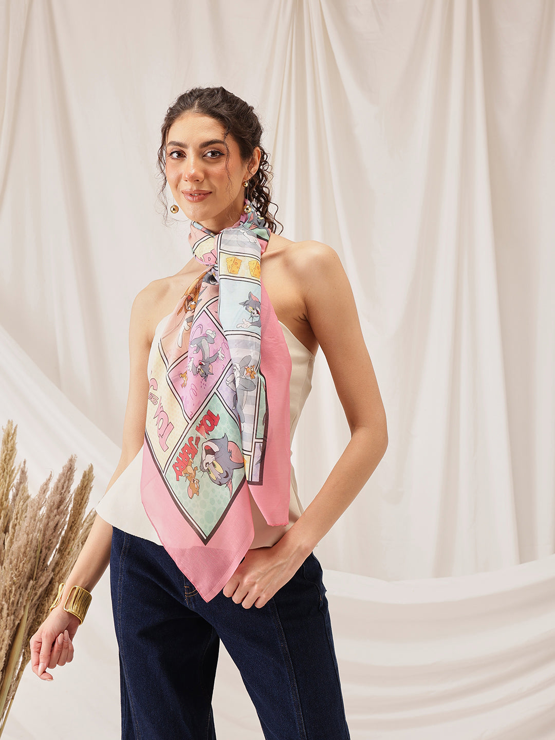 Tom & Jerry Printed Soft Cotton Scarf