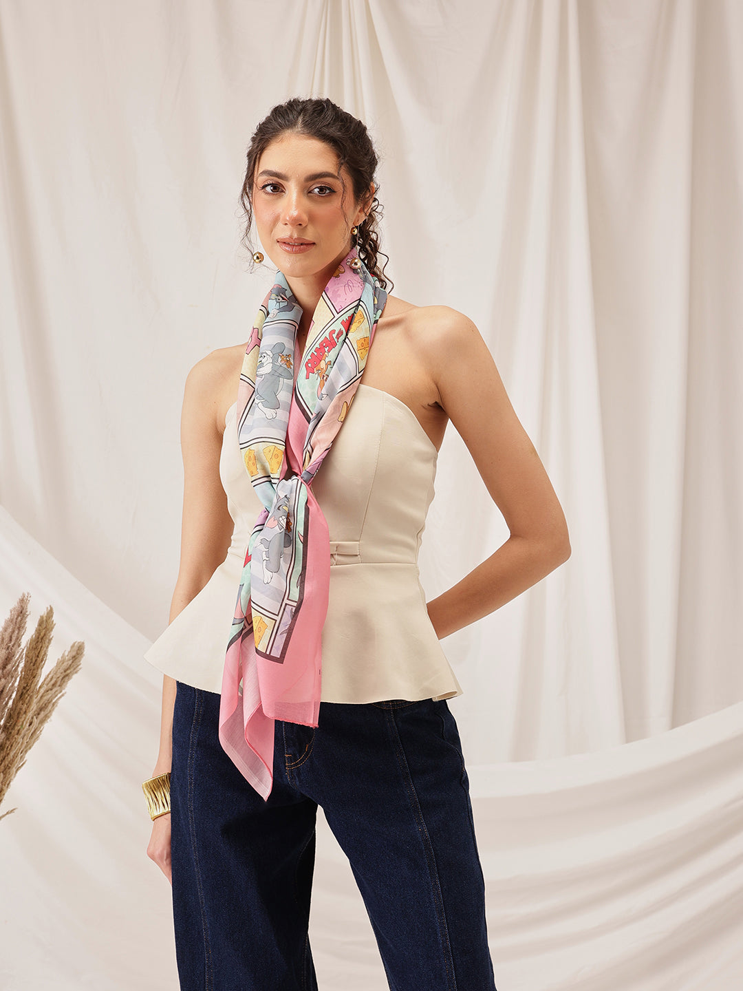 Tom & Jerry Printed Soft Cotton Scarf