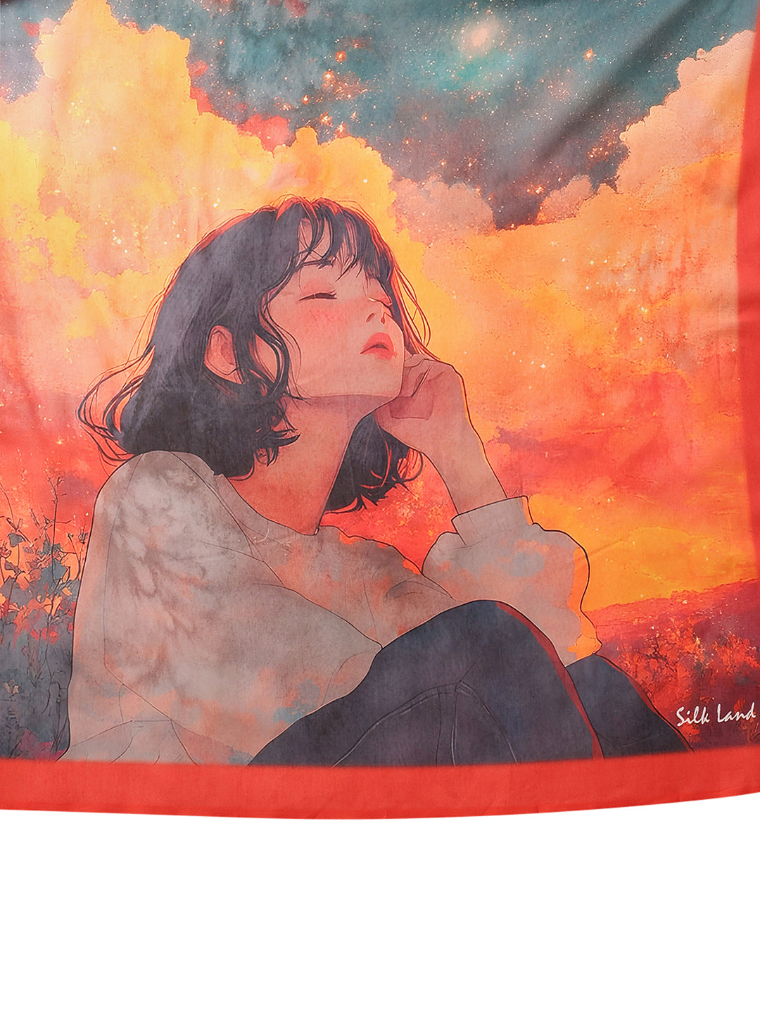 Anime Printed Soft Cotton Scarf