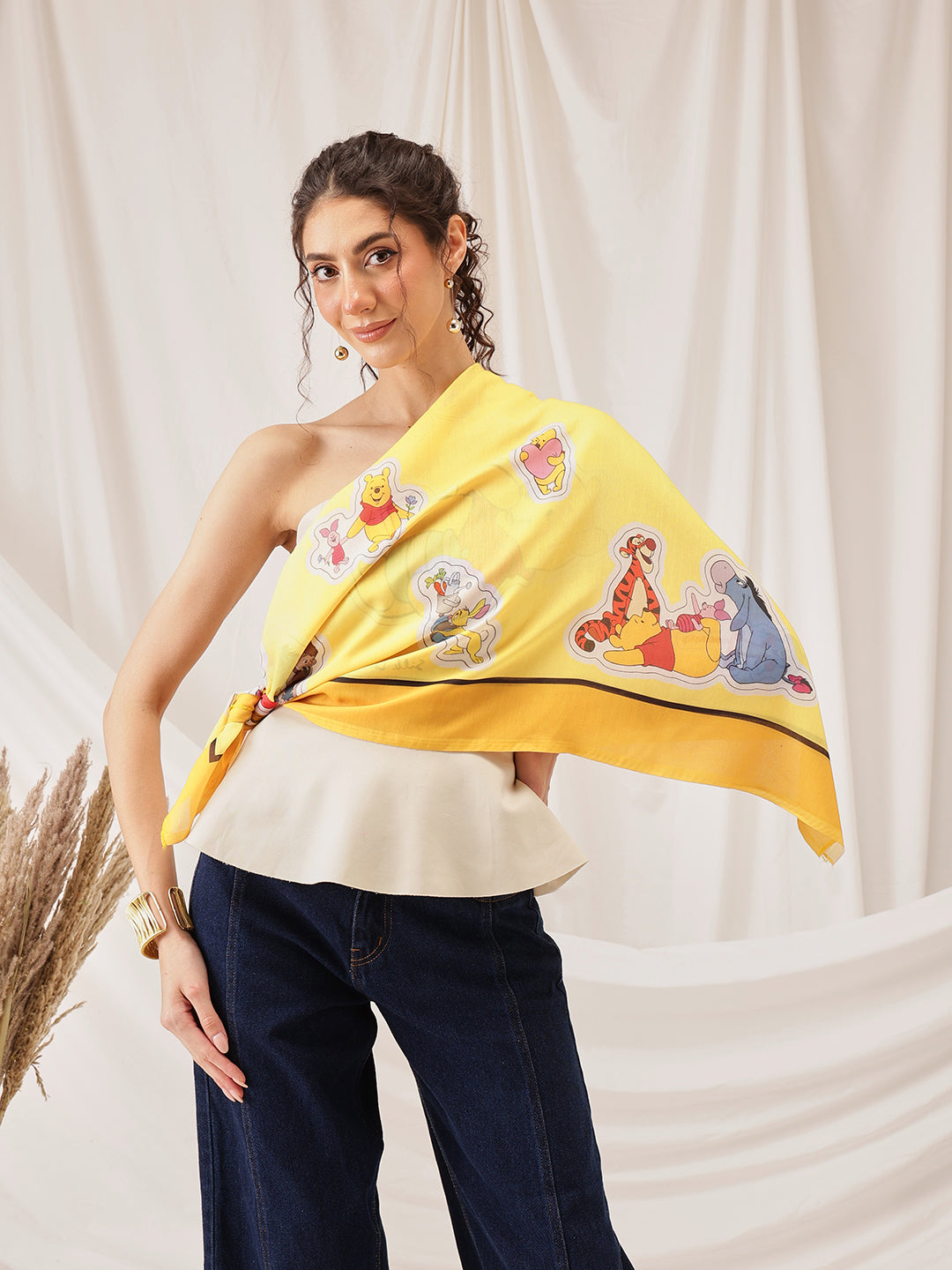 Winnie The Pooh Printed Soft Cotton Scarf