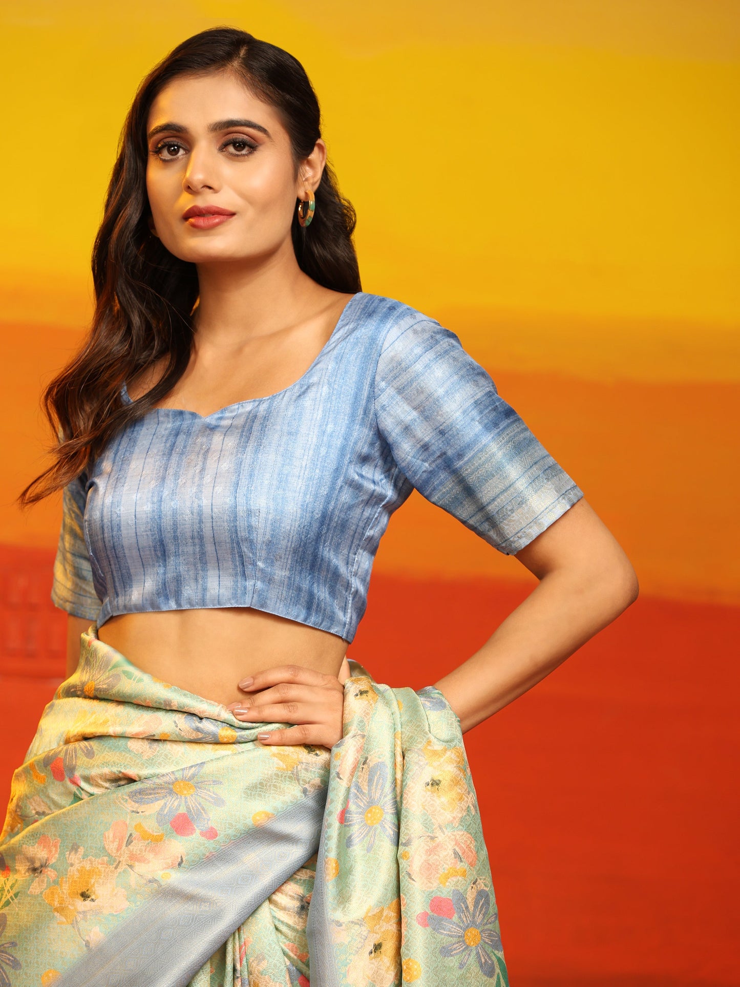Kanchipuram Pattu Digital Print Silk Saree