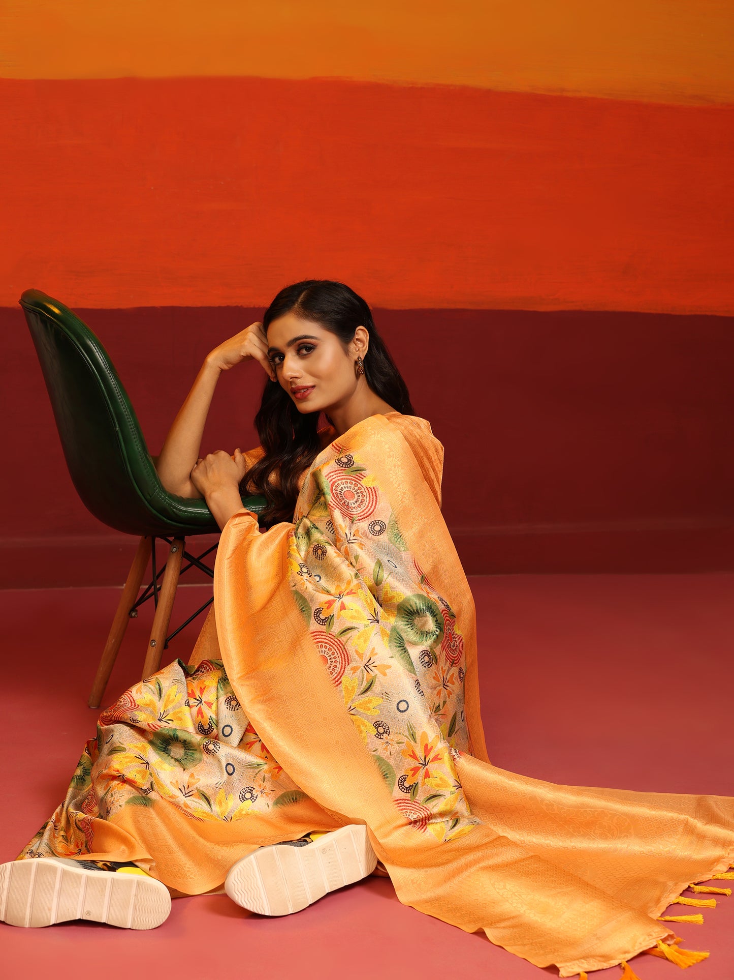 Kanchipuram Pattu Digital Print Silk Saree