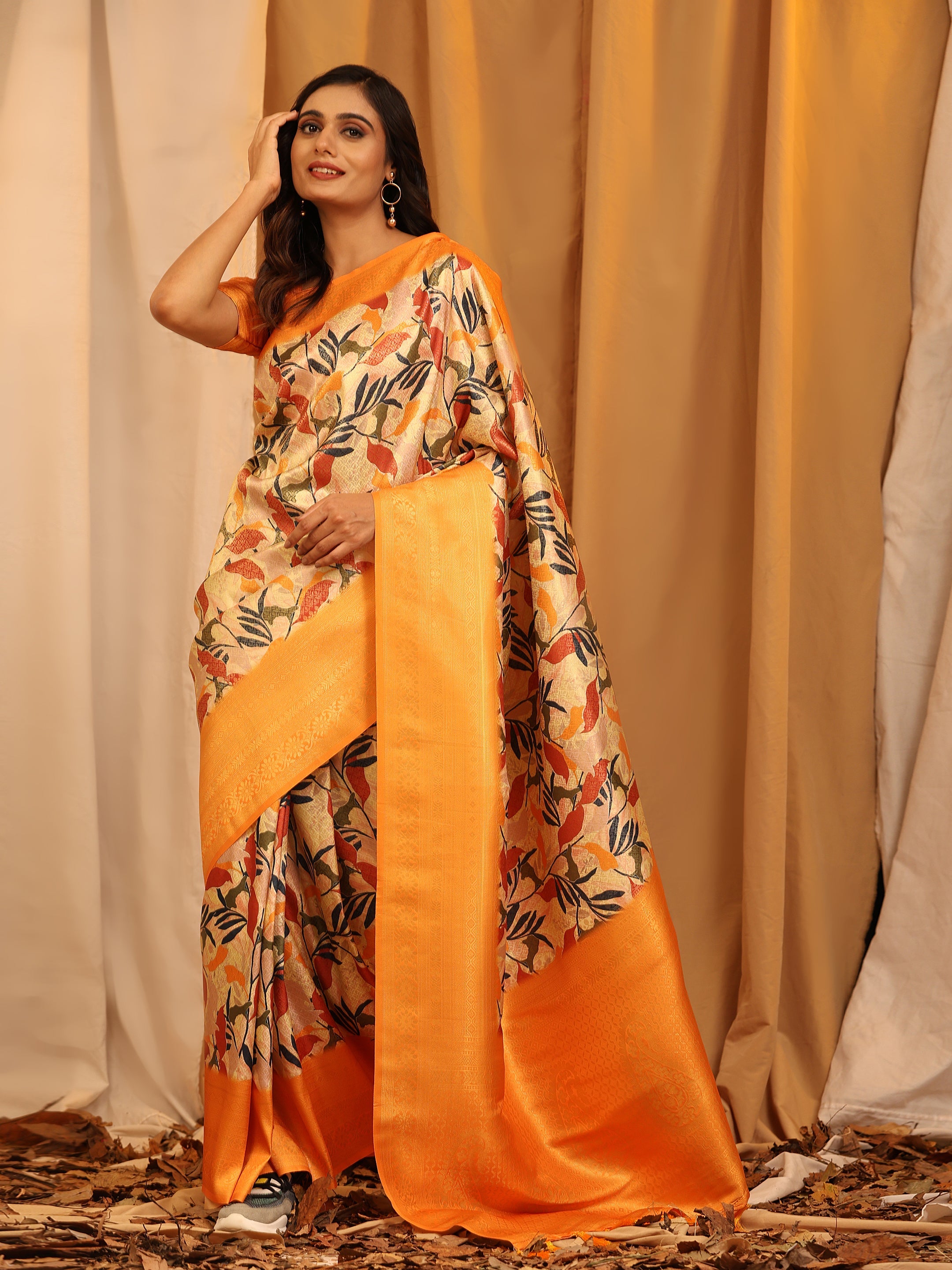 Kanchipuram Pattu Digital Print Silk Saree