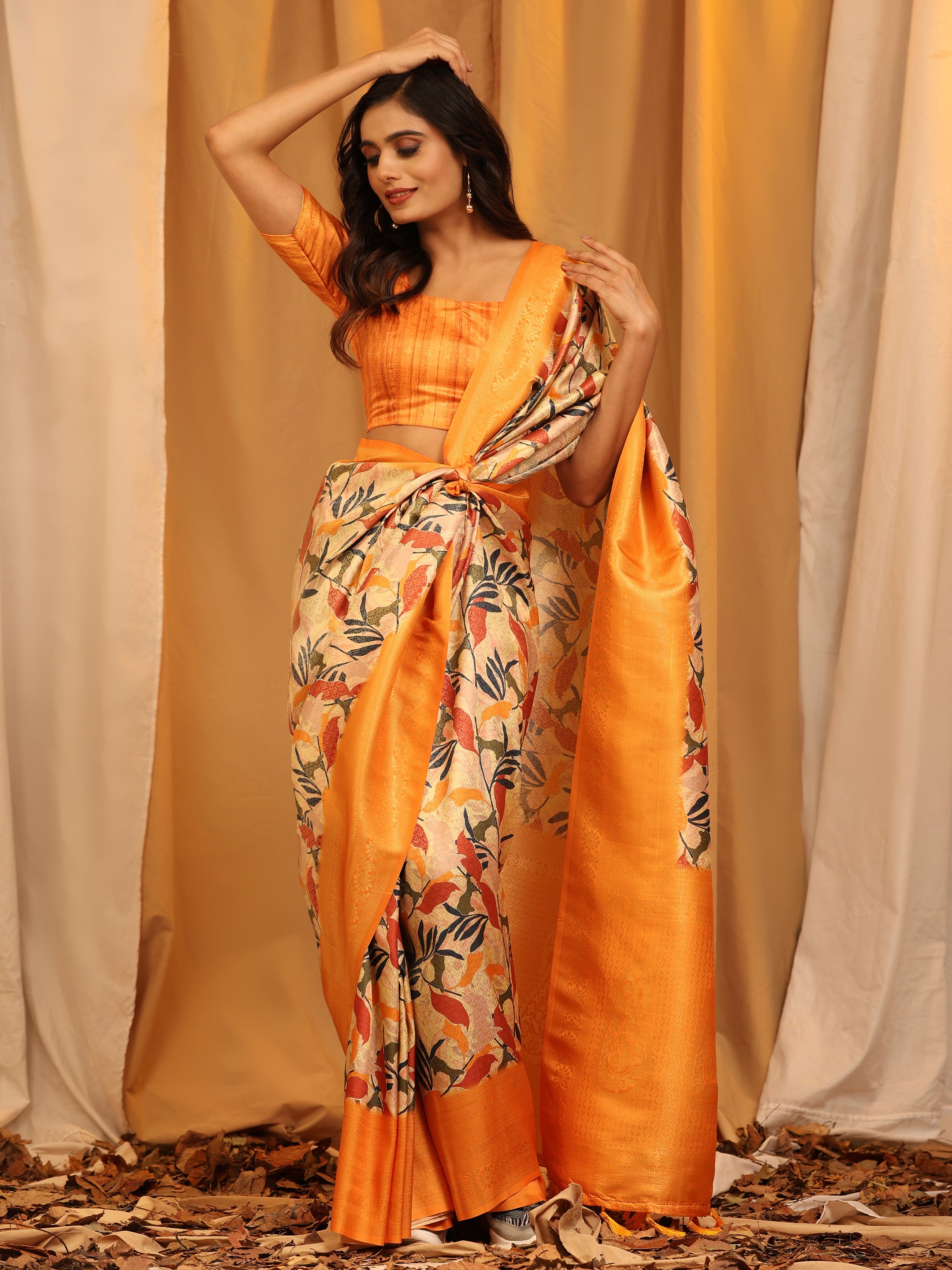 Kanchipuram Pattu Digital Print Silk Saree