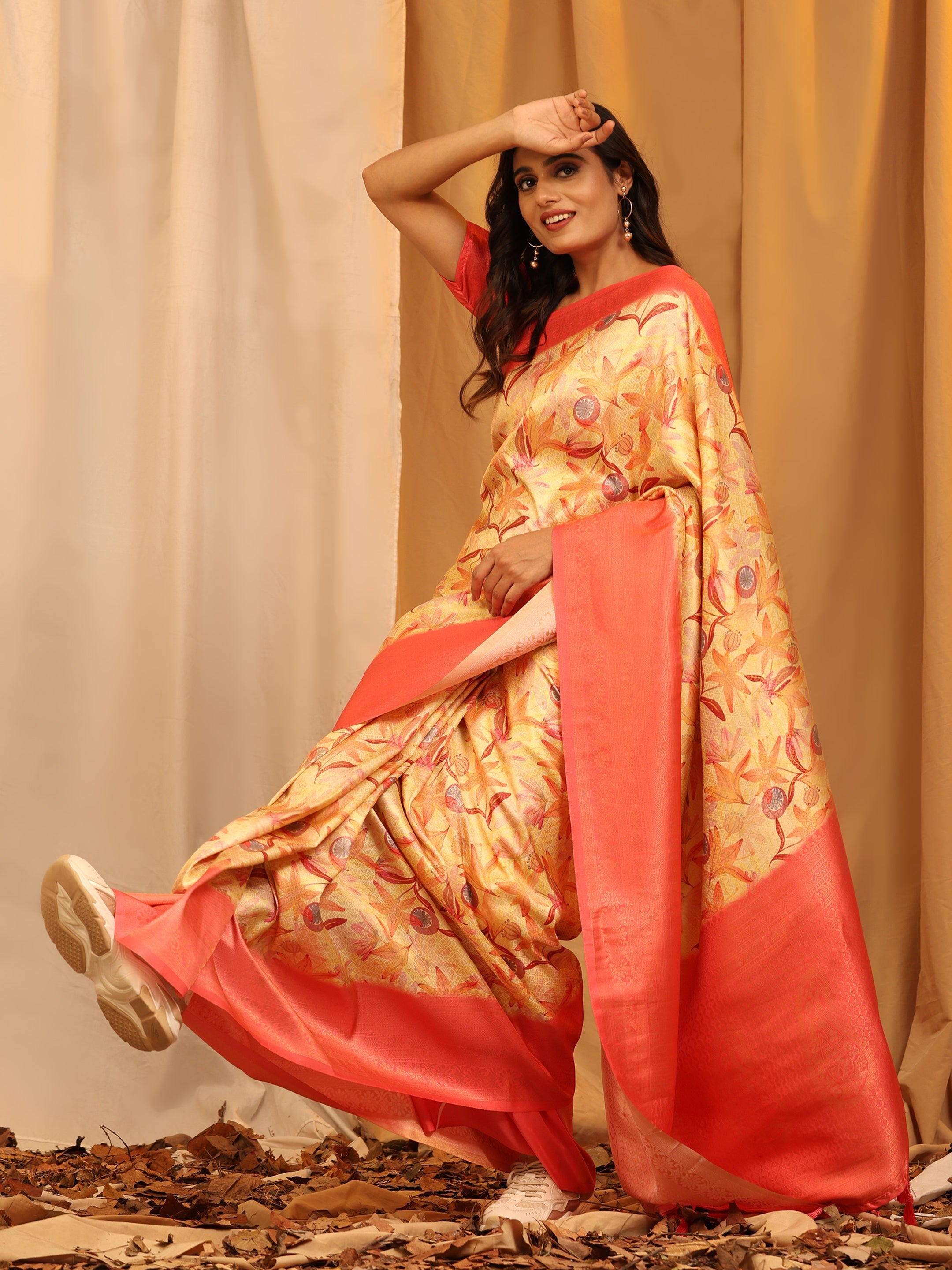 Kanchipuram Pattu Digital Print Silk Saree