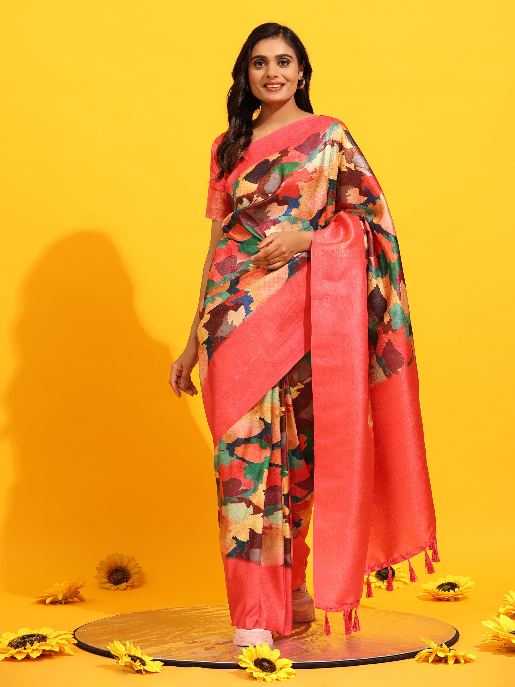 Kanchipuram Pattu Digital Print Silk Saree