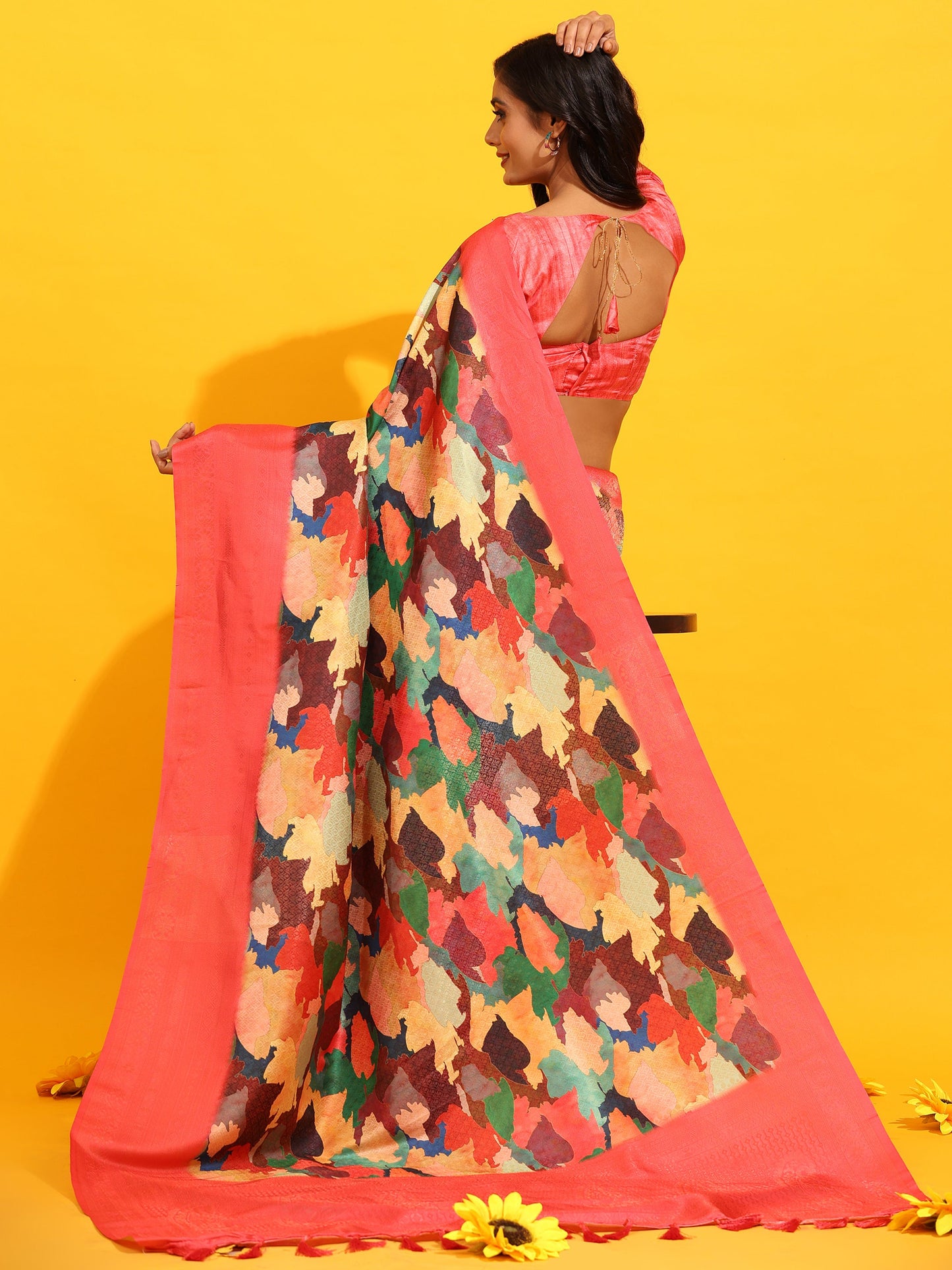 Kanchipuram Pattu Digital Print Silk Saree