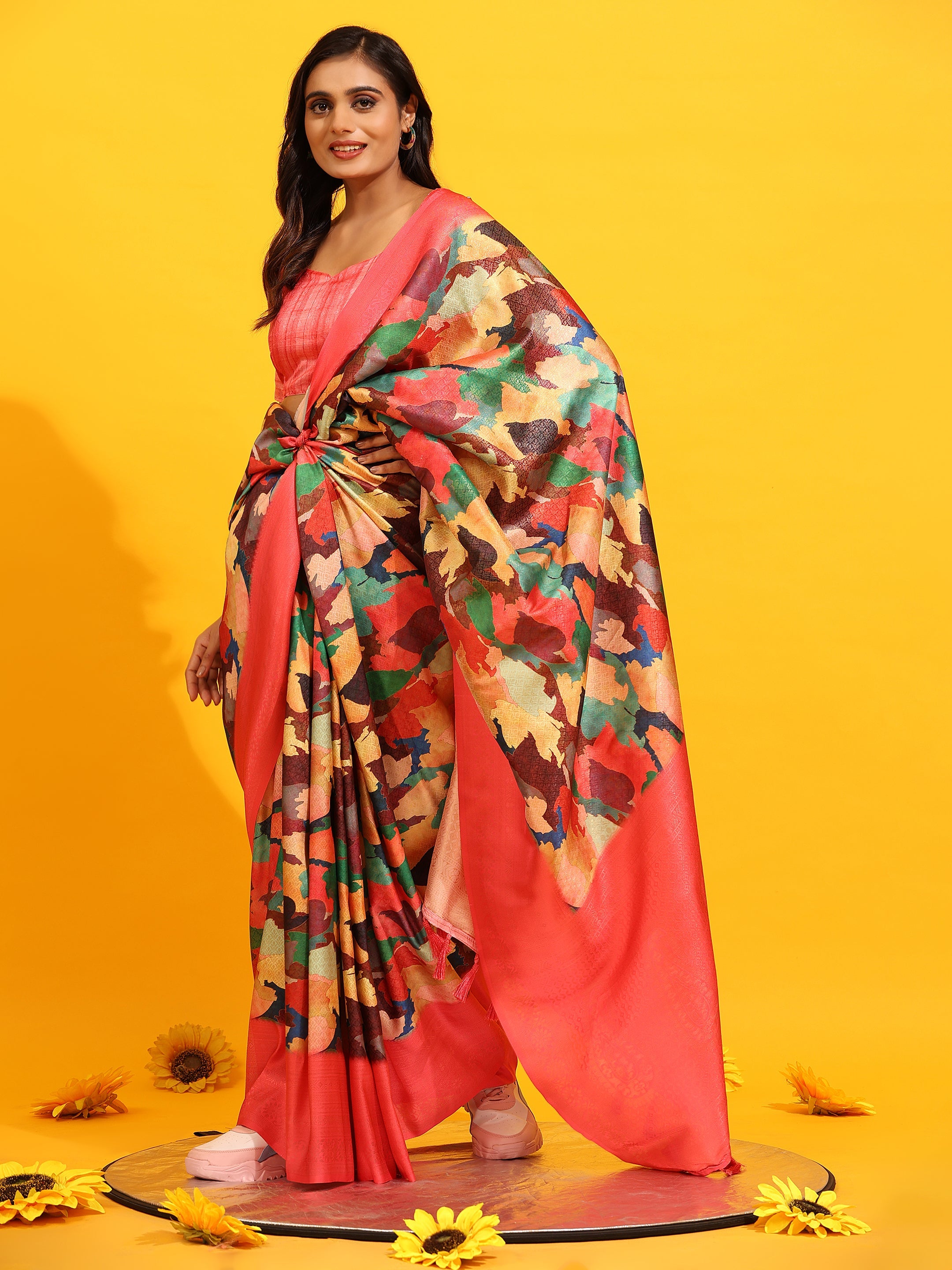 Kanchipuram Pattu Digital Print Silk Saree