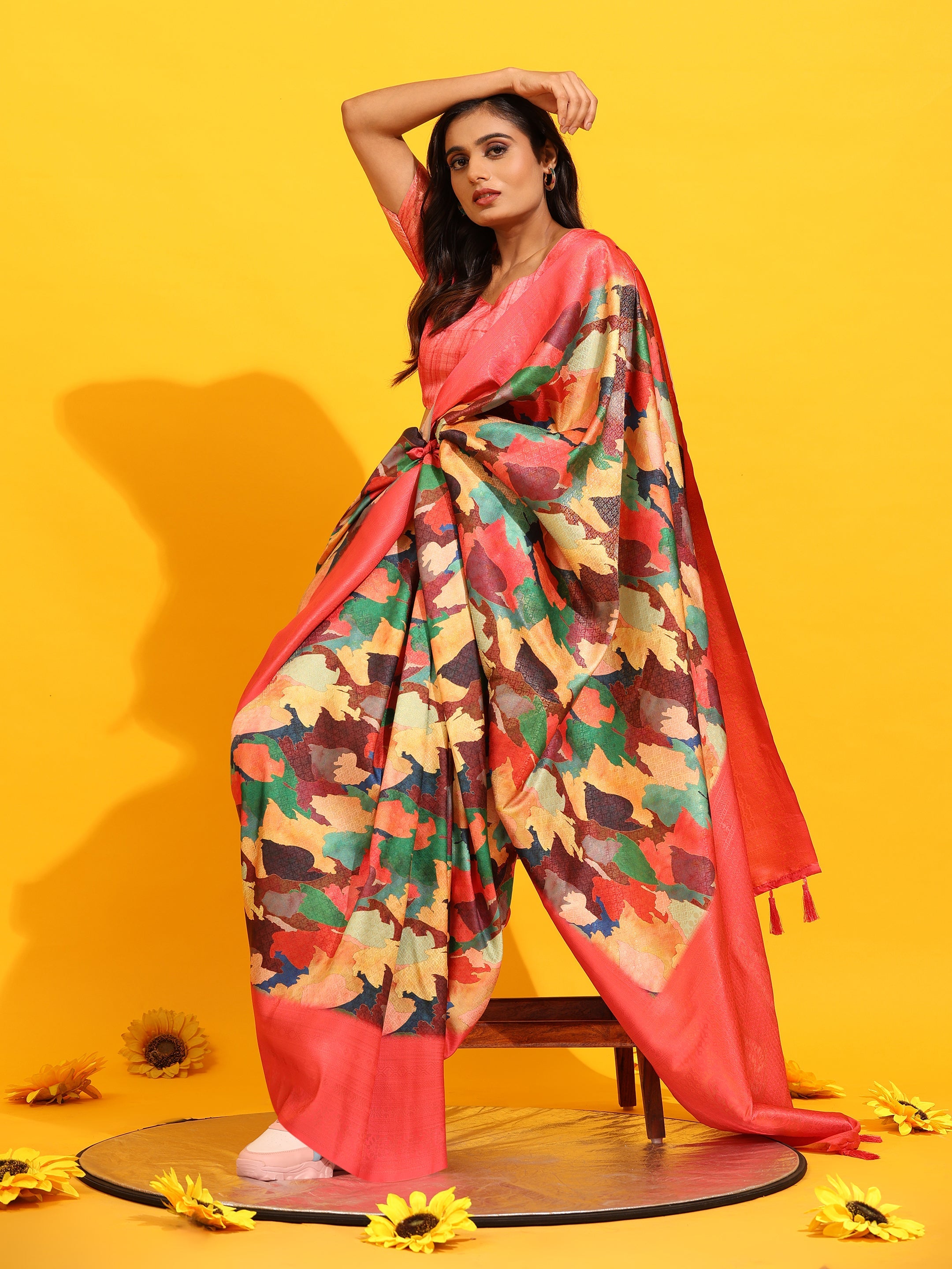 Kanchipuram Pattu Digital Print Silk Saree