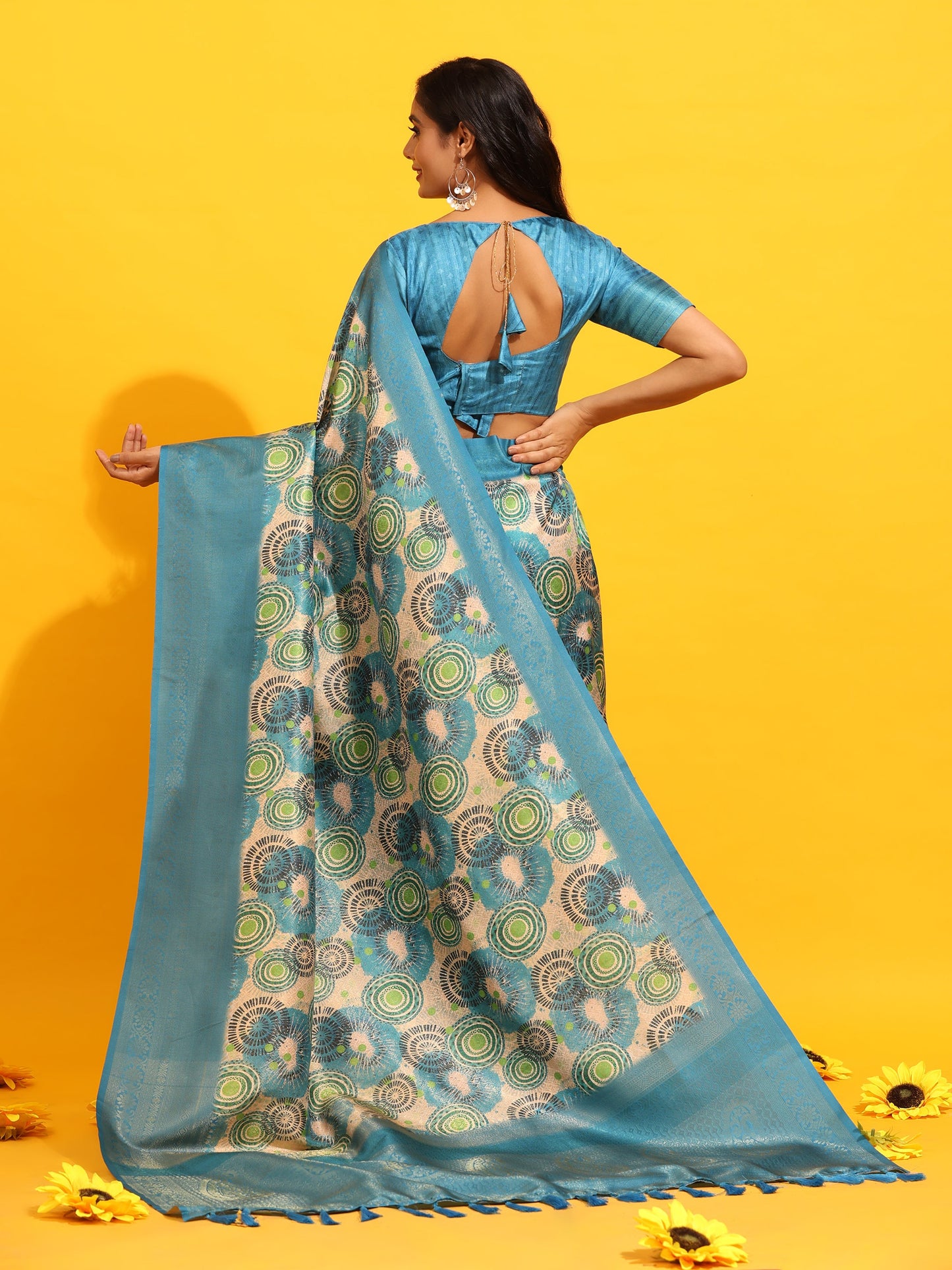 Kanchipuram Pattu Digital Print Silk Saree
